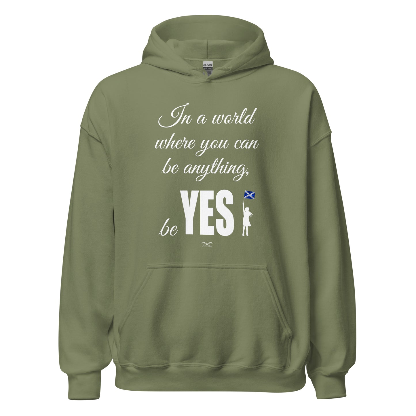 be yes scottish independence Hoodie by Stormseye Design, army green