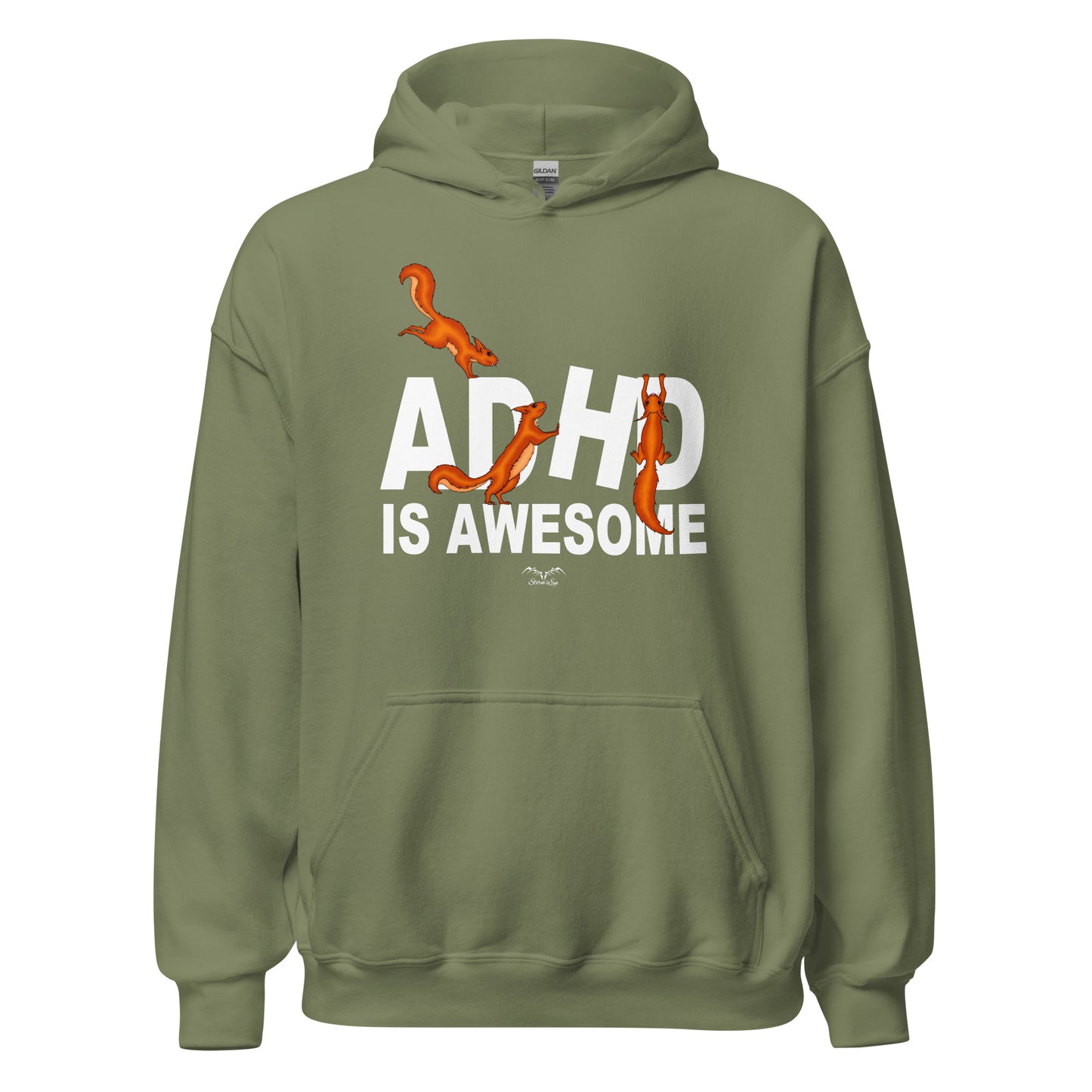 Lustiger ADHS ist fantastischer Eichhörnchen-Hoodie – warmer Neurodiversitäts-Slogan-Pullover