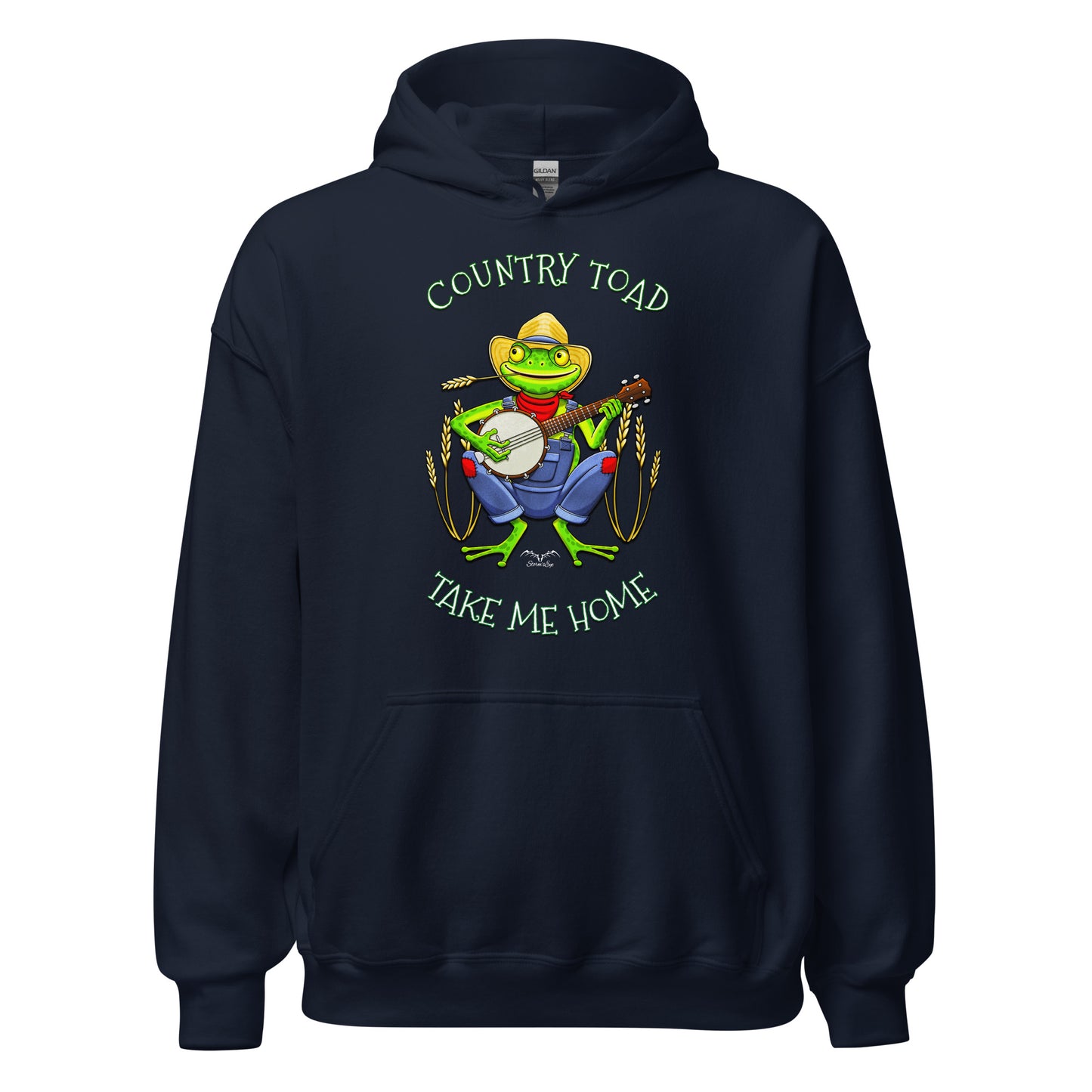 stormseye design country toad hoodie flat view navy blue
