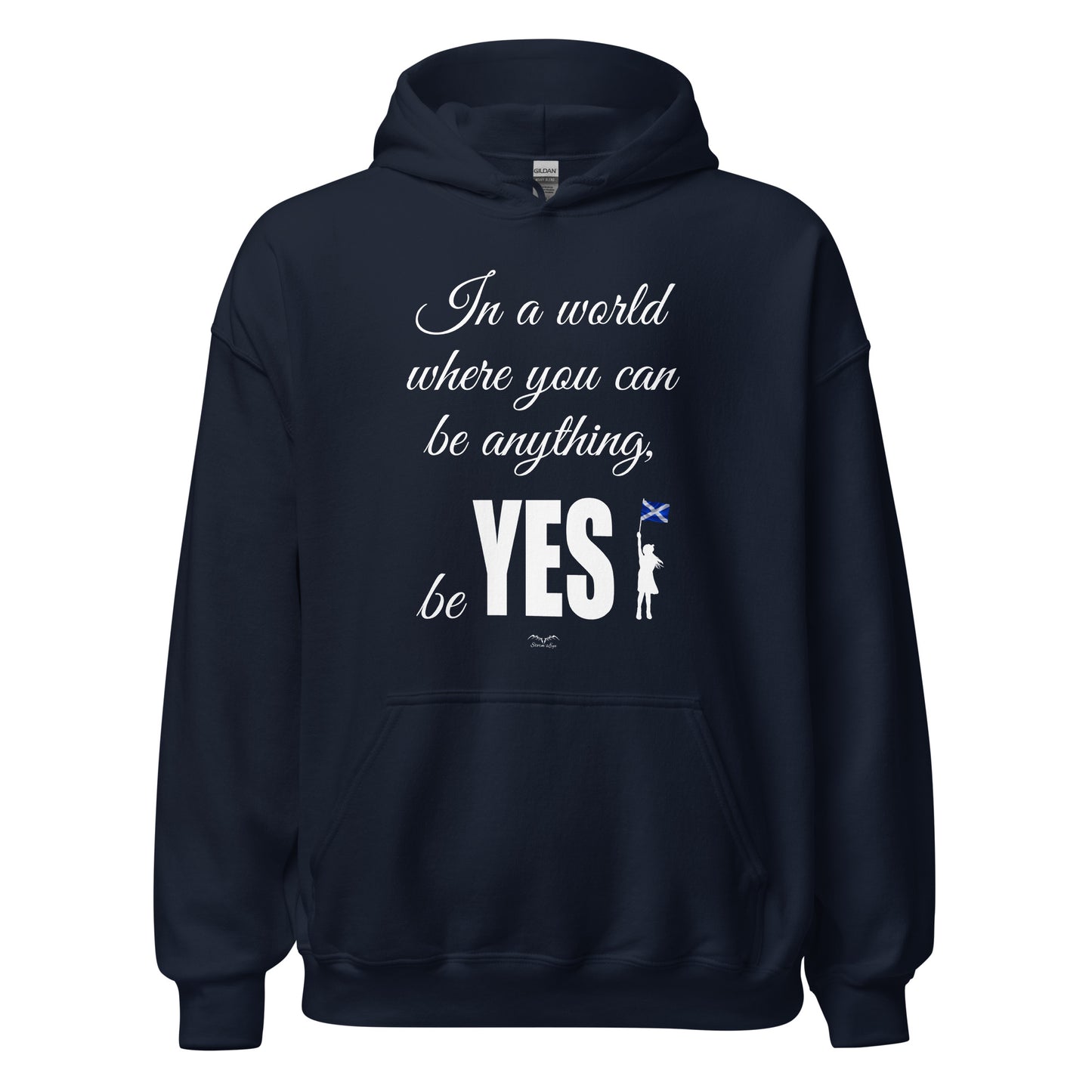 be yes scottish independence Hoodie by Stormseye Design, navy blue
