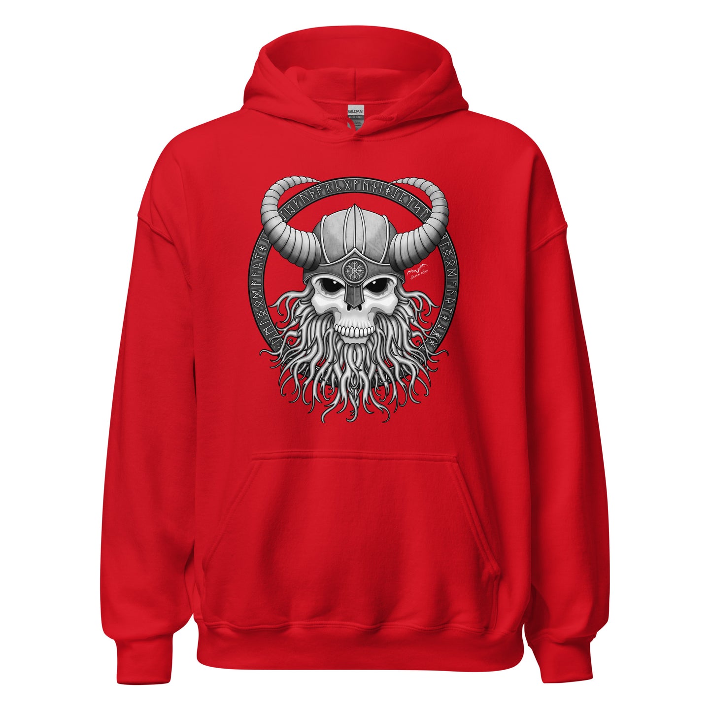 Viking Skull Hoodie | Nordic Runes Pullover | Fantasy Sweater | 8 Colours