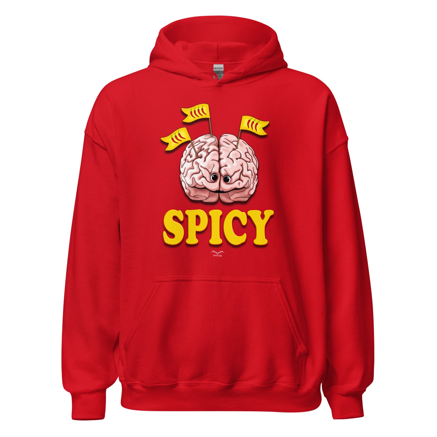 spicy brain hoodie by stormseye design red