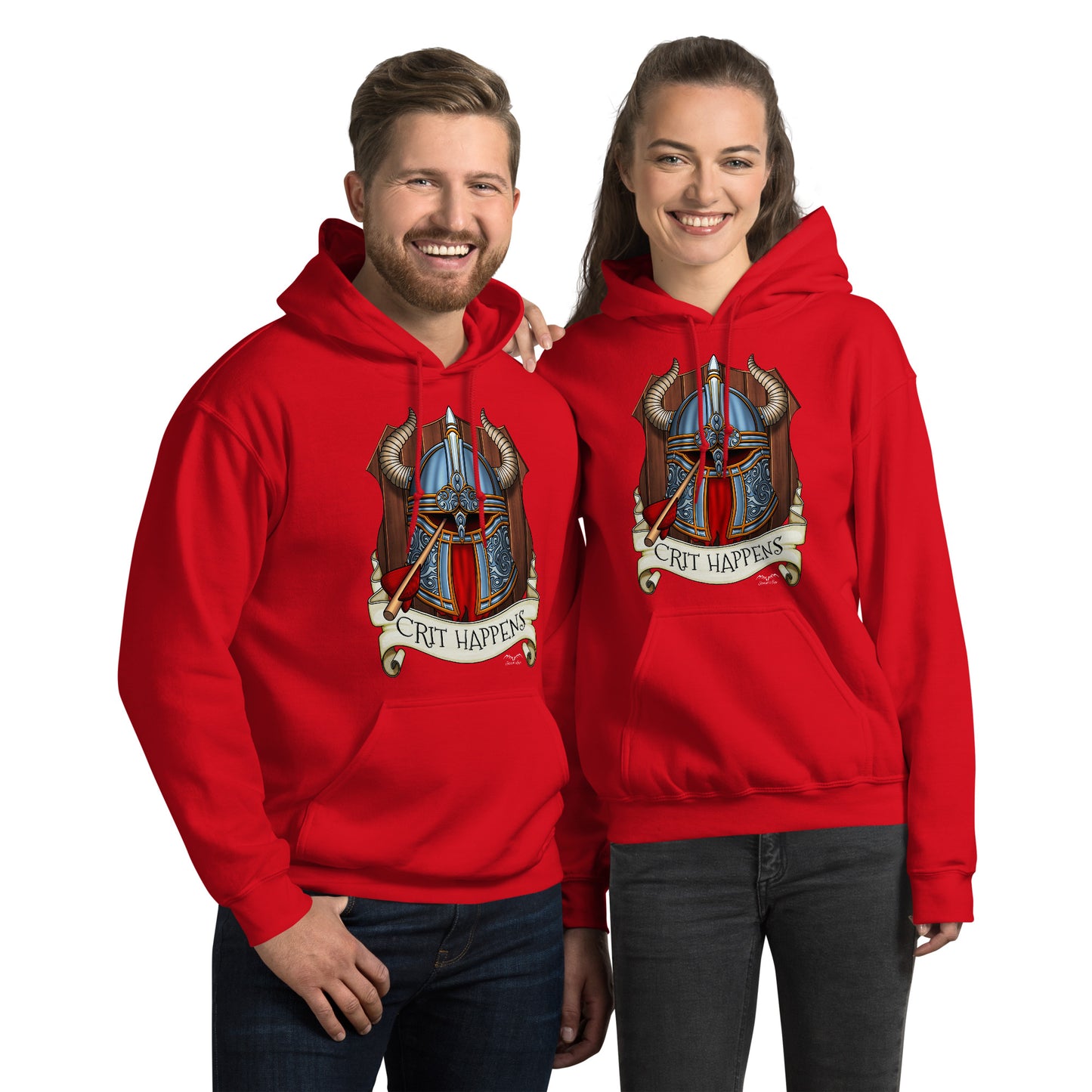 Crit Happens DnD Sweat à capuche, drôle de donjons fantastiques et pull dragons