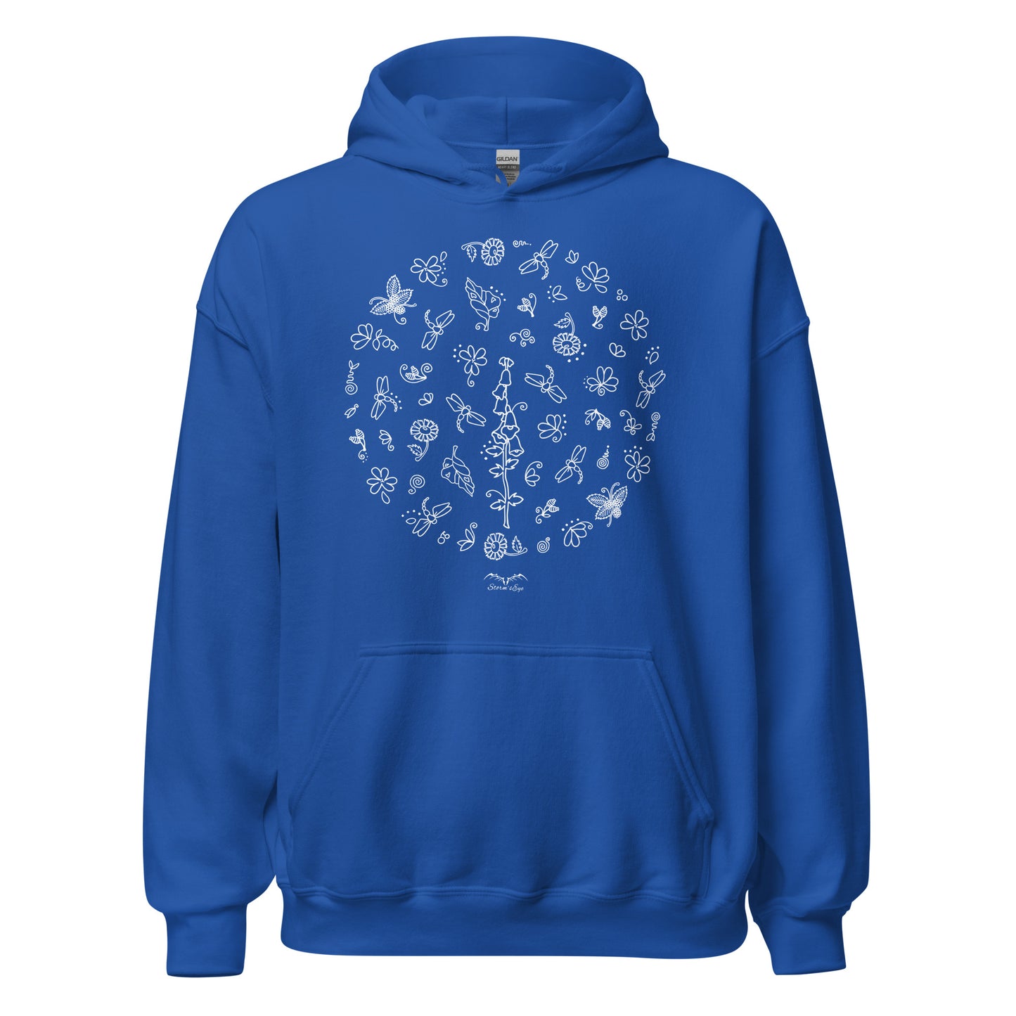 Pretty Dragonflies hoodie by Stormseye, royal blue