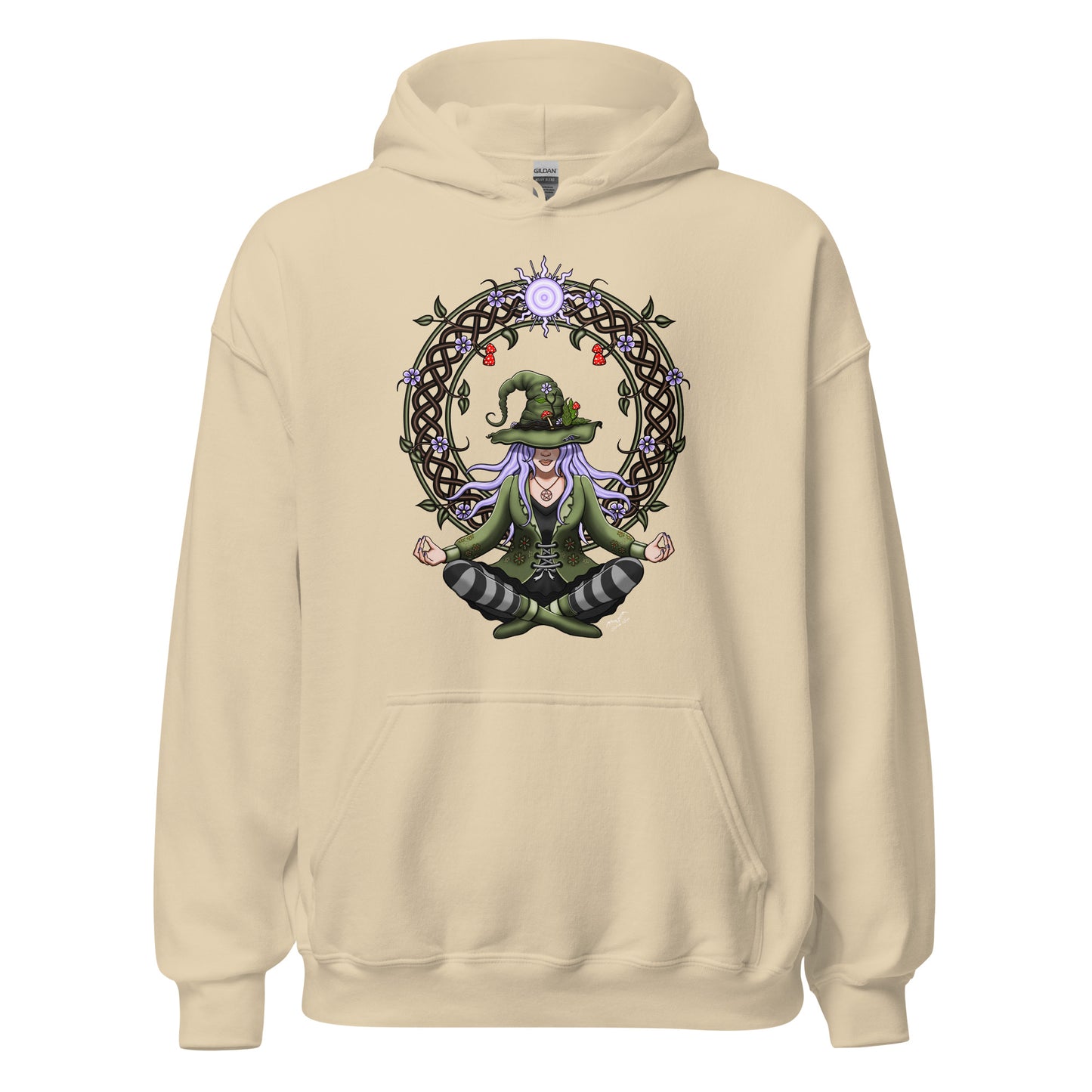 stormseye design hedge witch hoodie flat view cream