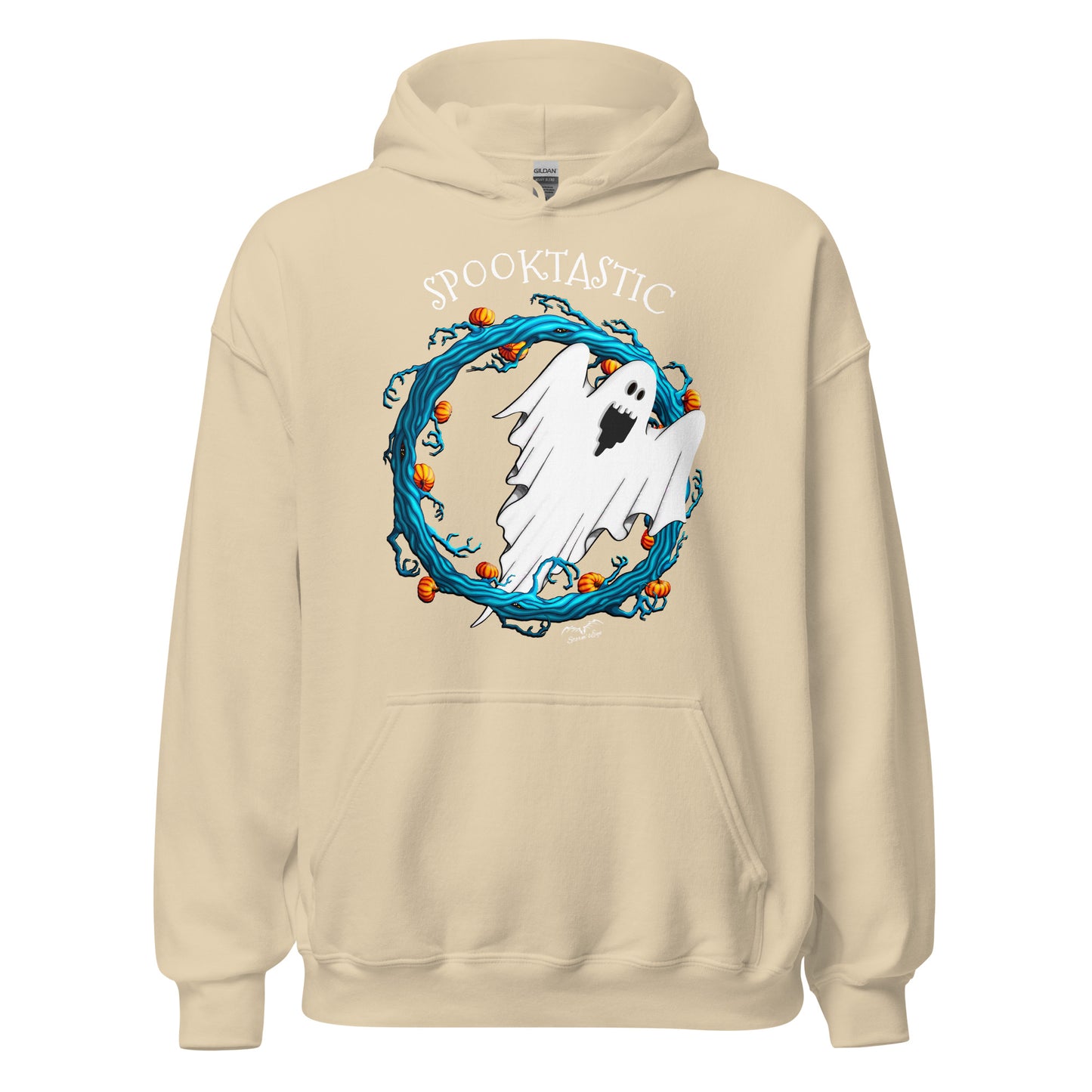 stormseye design halloween ghost spooktastic hoodie flat view cream