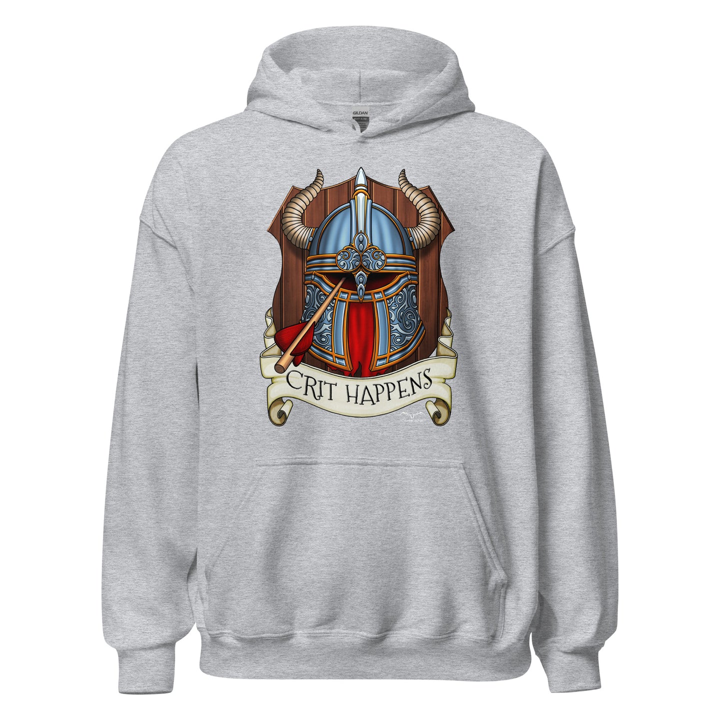 crit happens DnD hoodie light grey by stormseye design