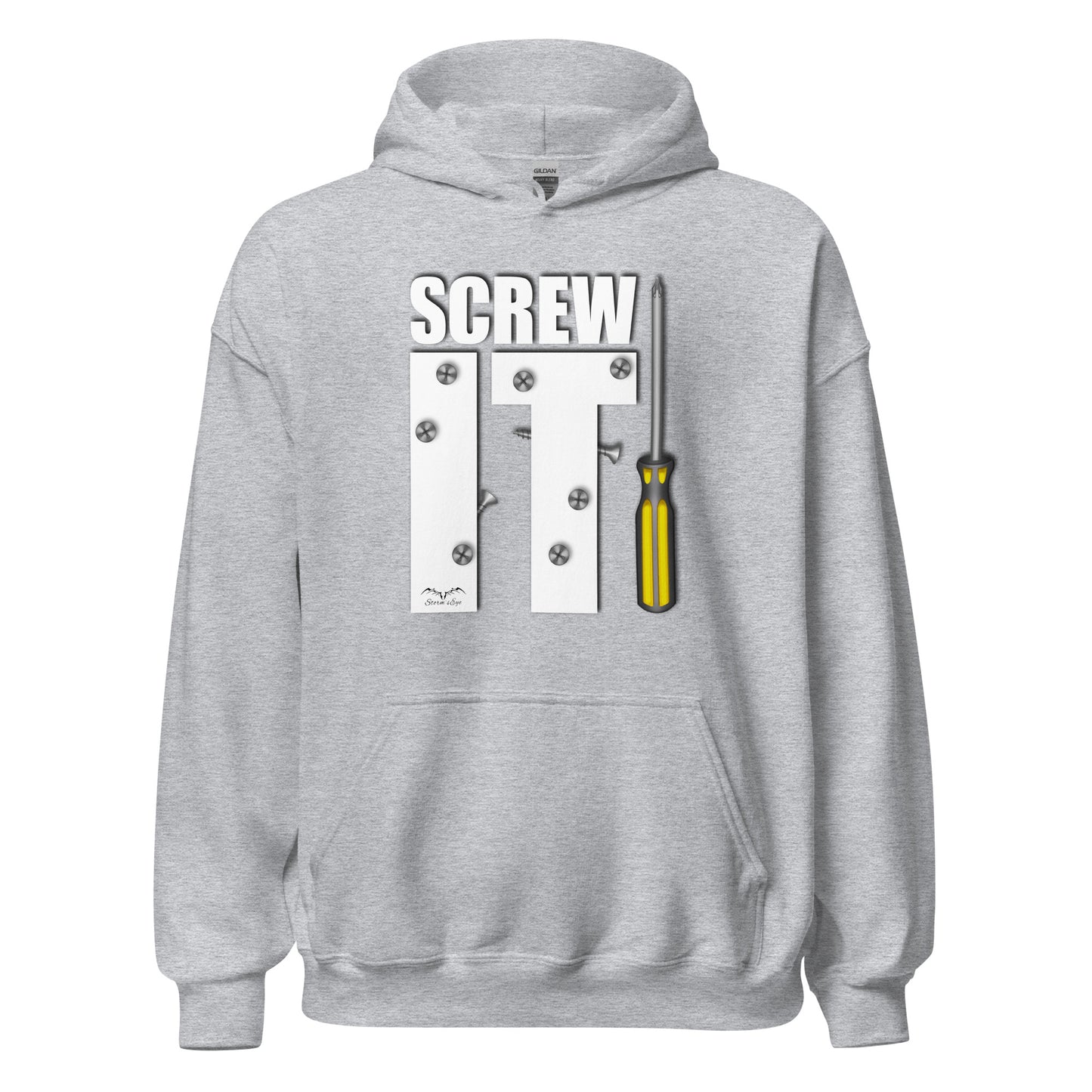 Funny Screw It DIY Lover hoodie, light grey, by Stormseye Design