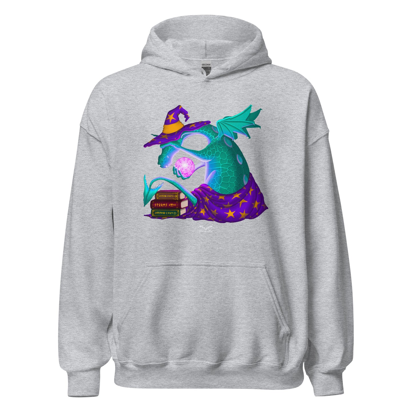 wizard dragon hoodie light grey by stormseye design