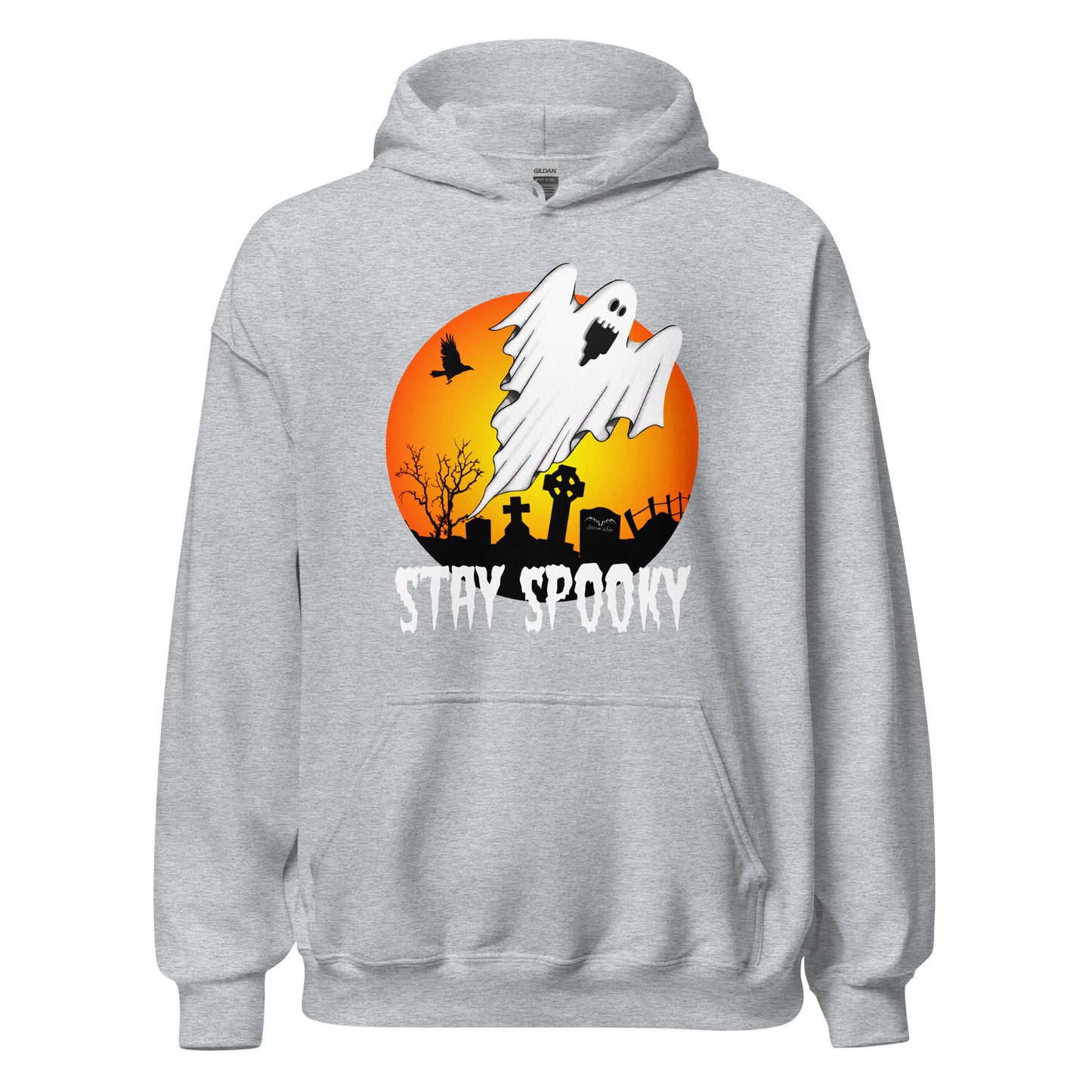 stormseye design stay spooky halloween hoodie flat view sports grey