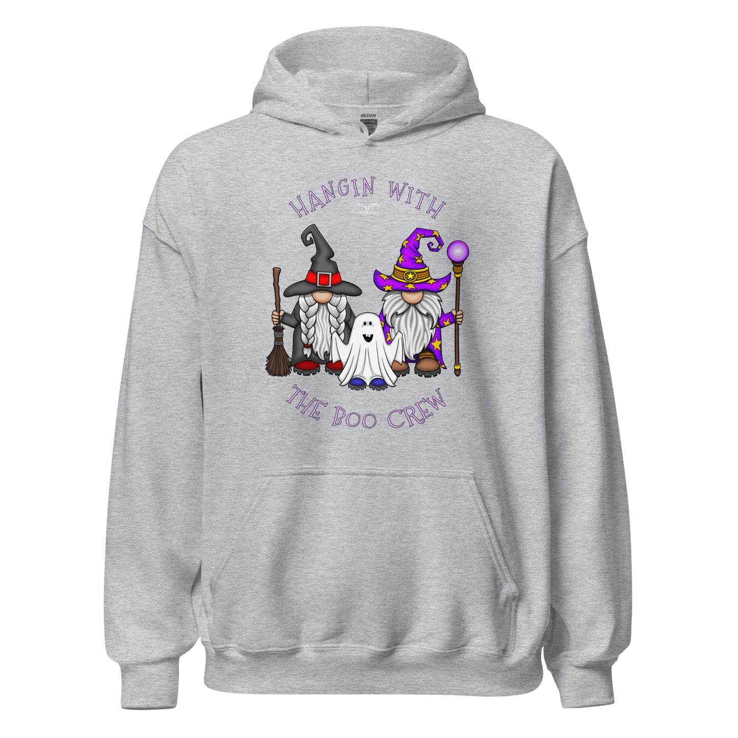 stormseye design boo crew halloween hoodie flat view sport grey