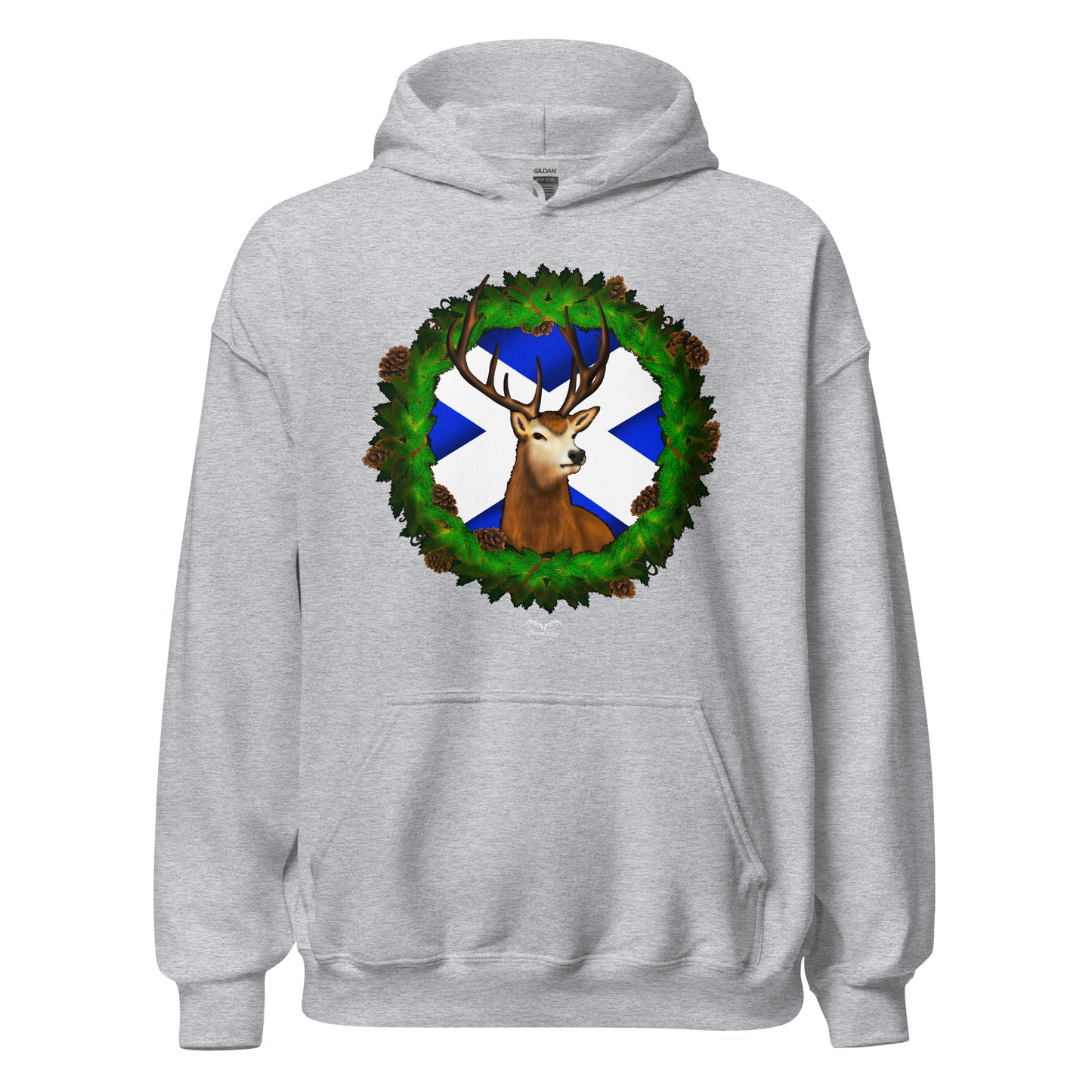 stag and saltire scotland Hoodie by Stormseye Design, sports grey