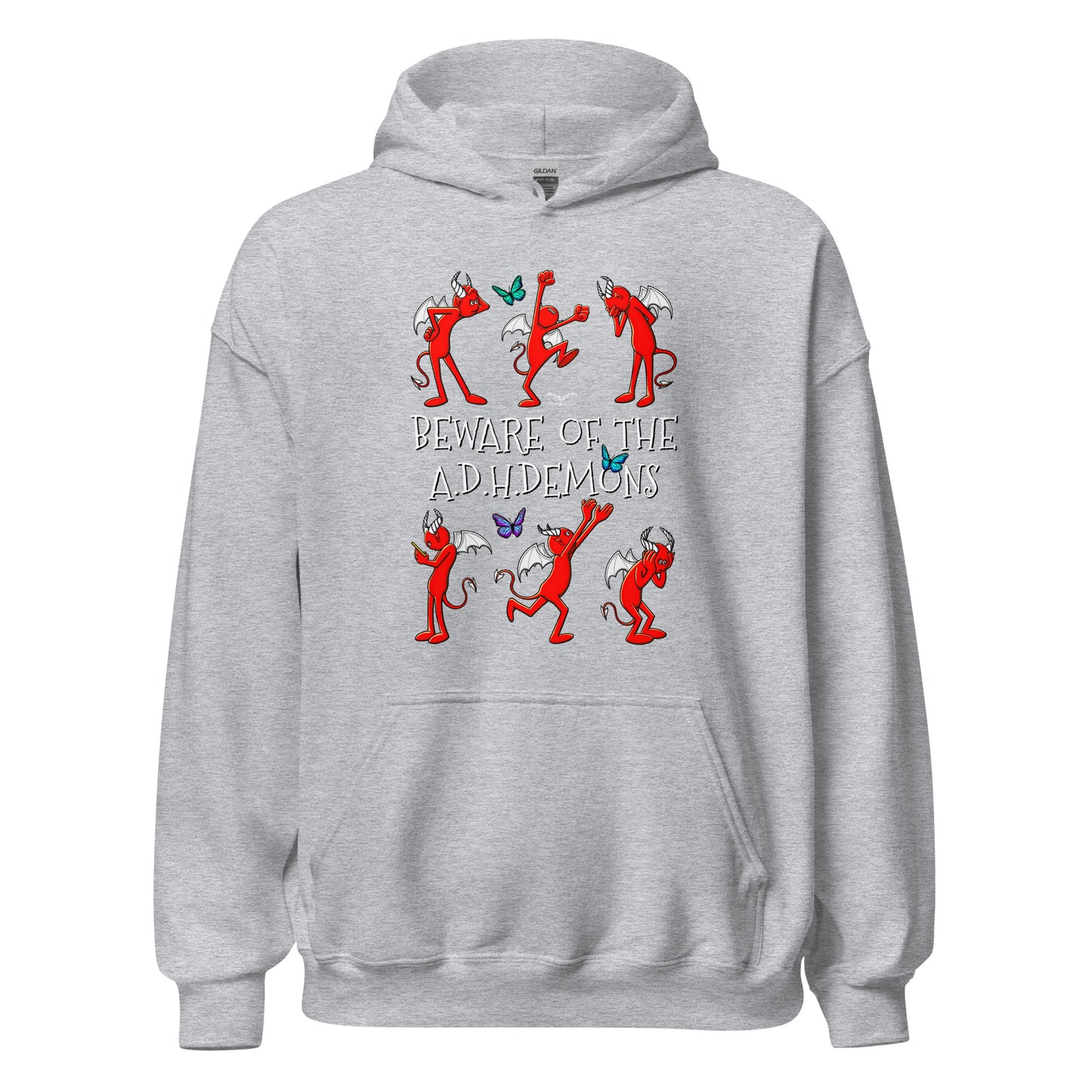 adhd demons hoodie by stormseye design sports grey