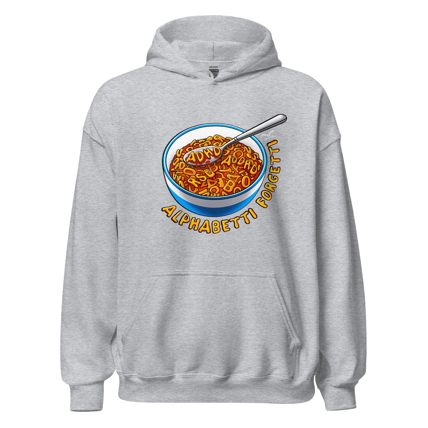 adhd spaghetti hoodie by stormseye design sports grey