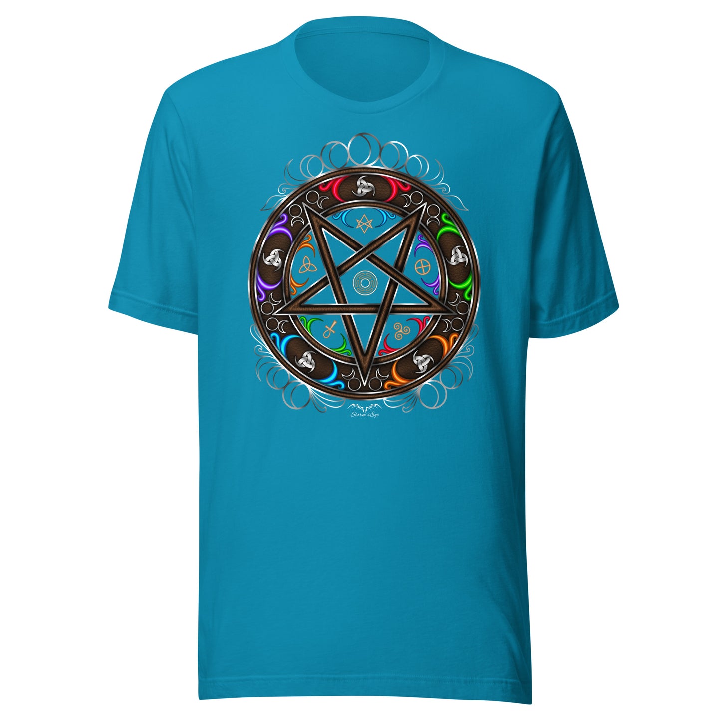 Witchy Occult Wheel Colour T-shirt | Gothic Wicca Pentagram Shirt | 7 Colours S-4XL
