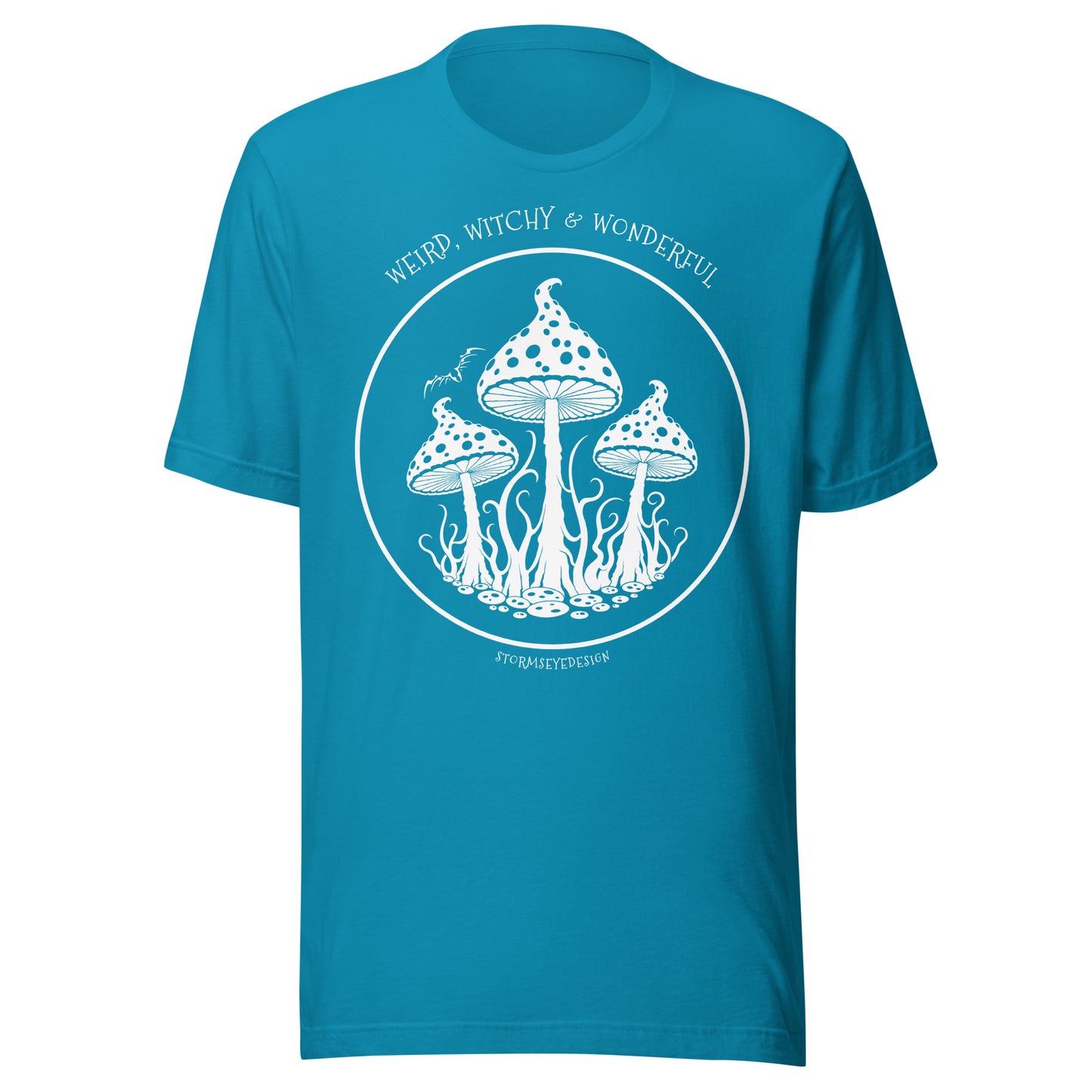 Weird,witchy & wonderful shirt aqua by Stormseye Design