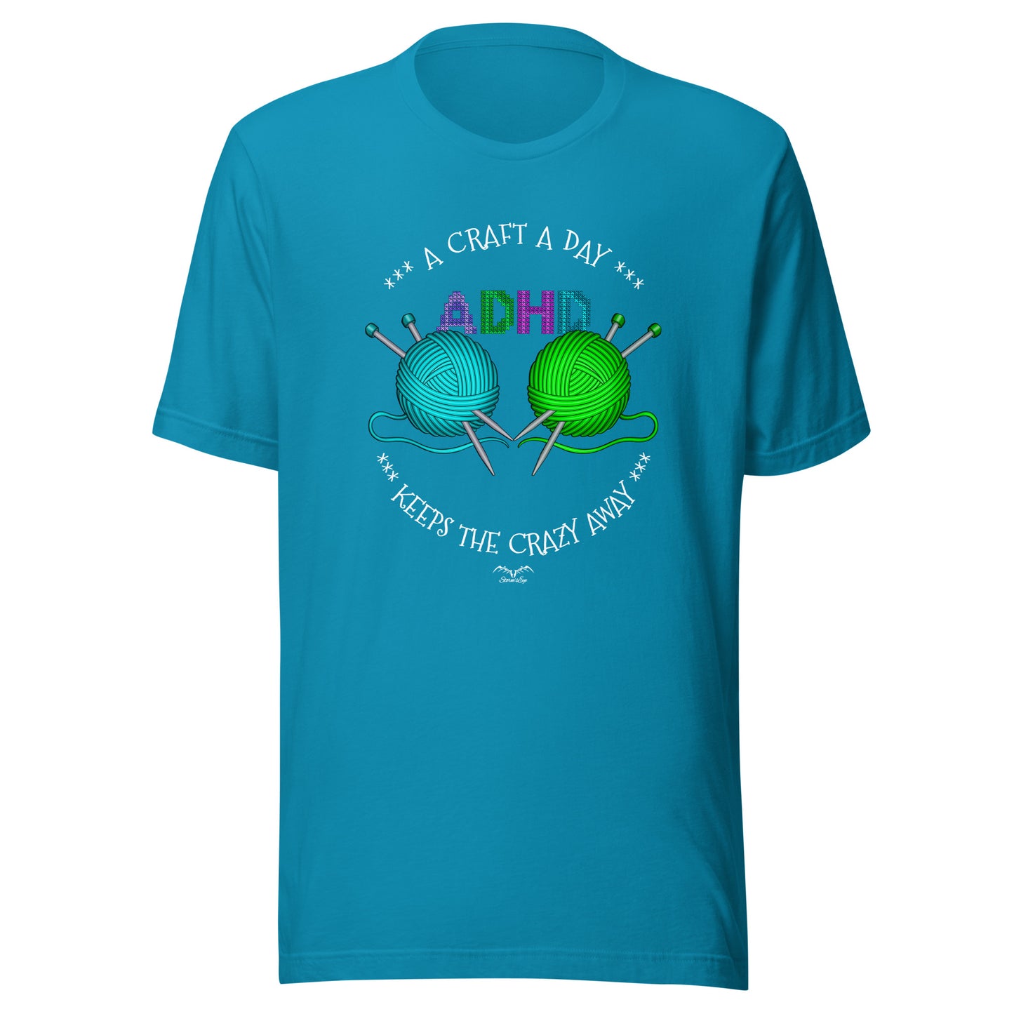ADHD Crafting T-shirt by Stormseye. bright blue