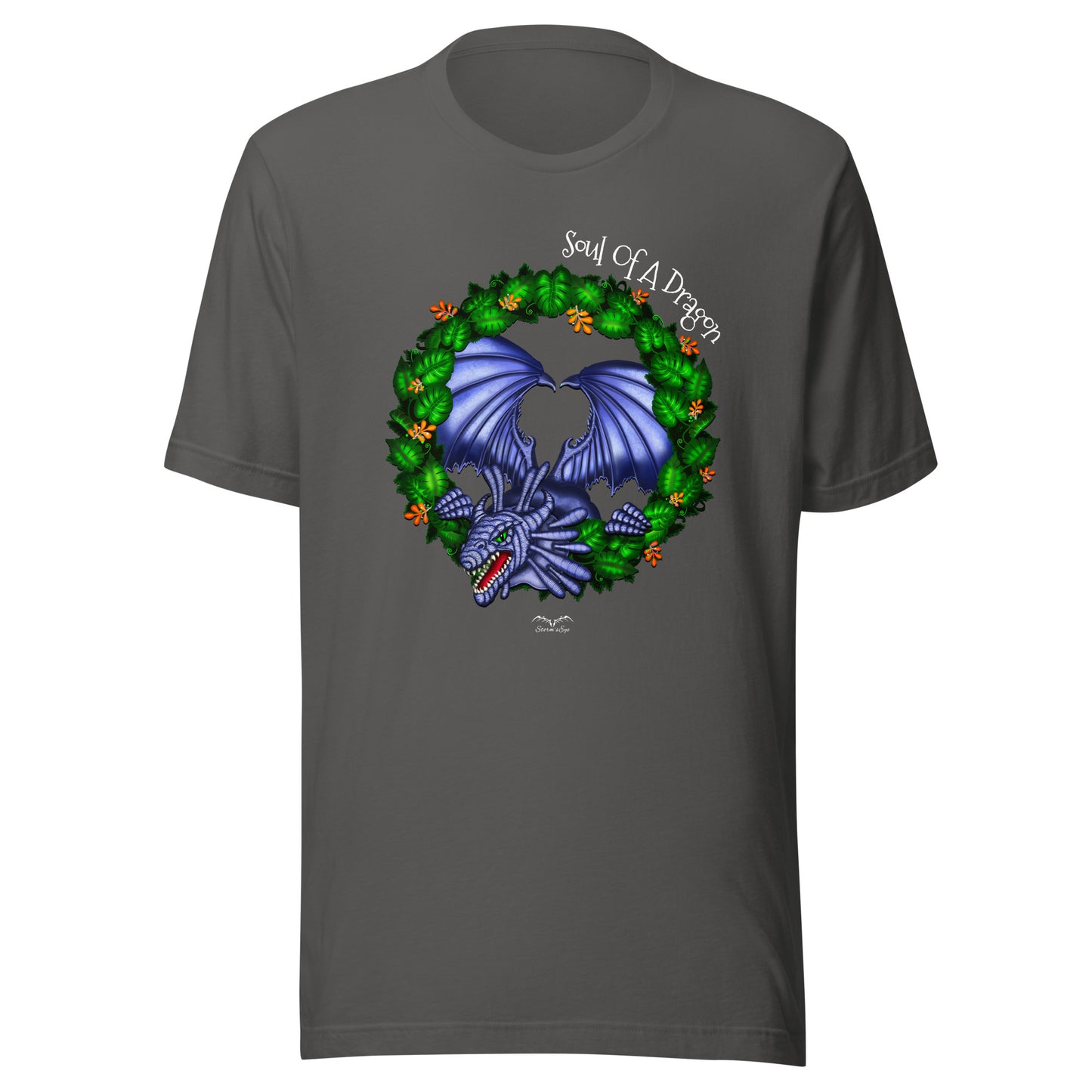 soul of a dragon t-shirt, grey, by Stormseye Design