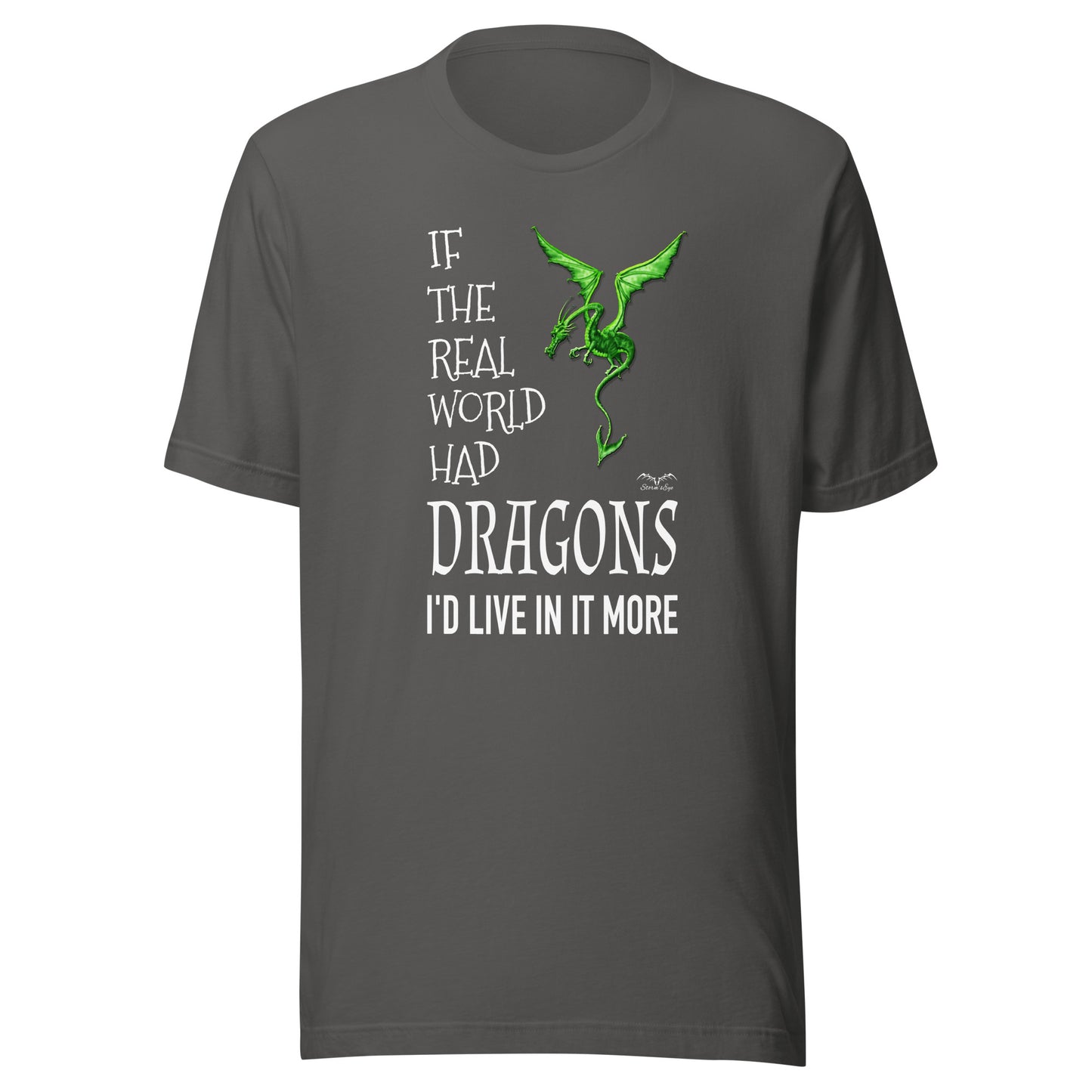 Real World dragons t-shirt, grey, by Stormseye Design