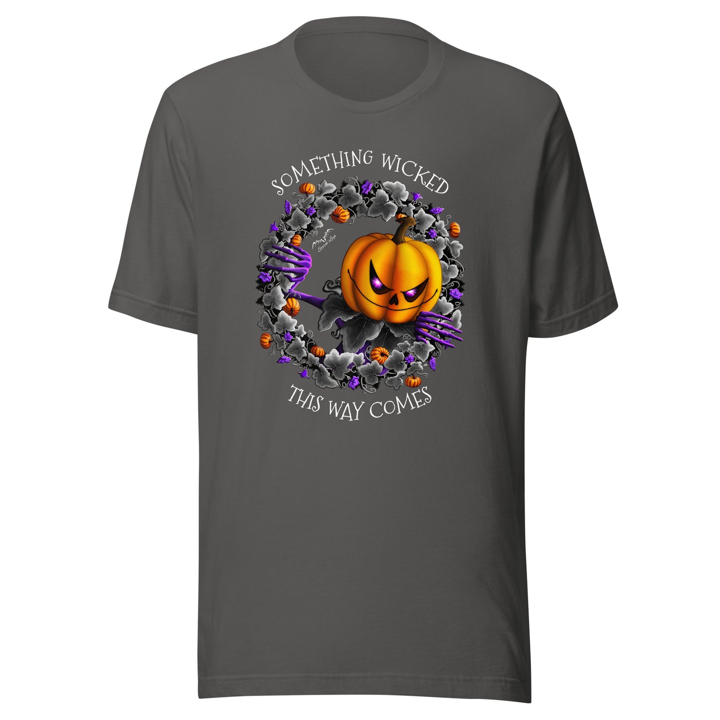 Stormseye Design Pumpkin King Halloween T shirt flat view grey