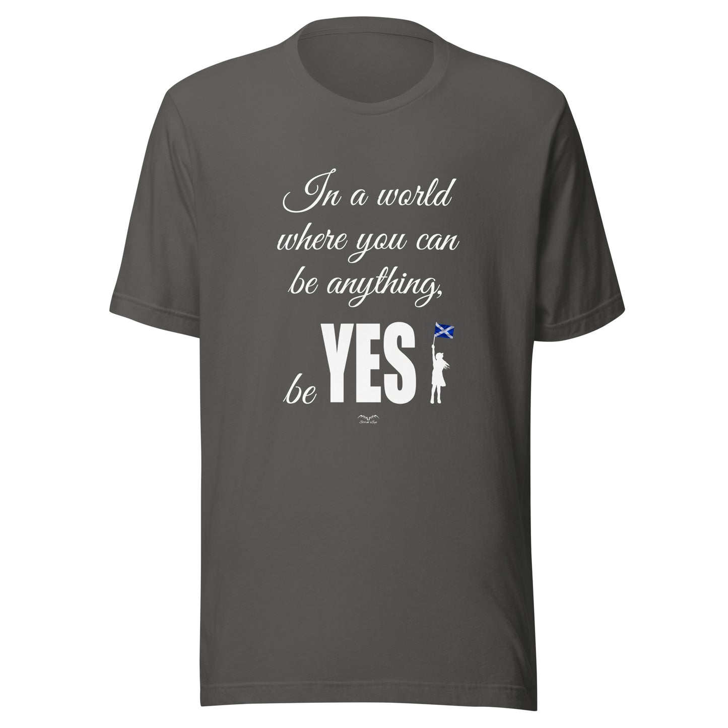 Be Yes Scottish Independence shirt by Stormseye, grey