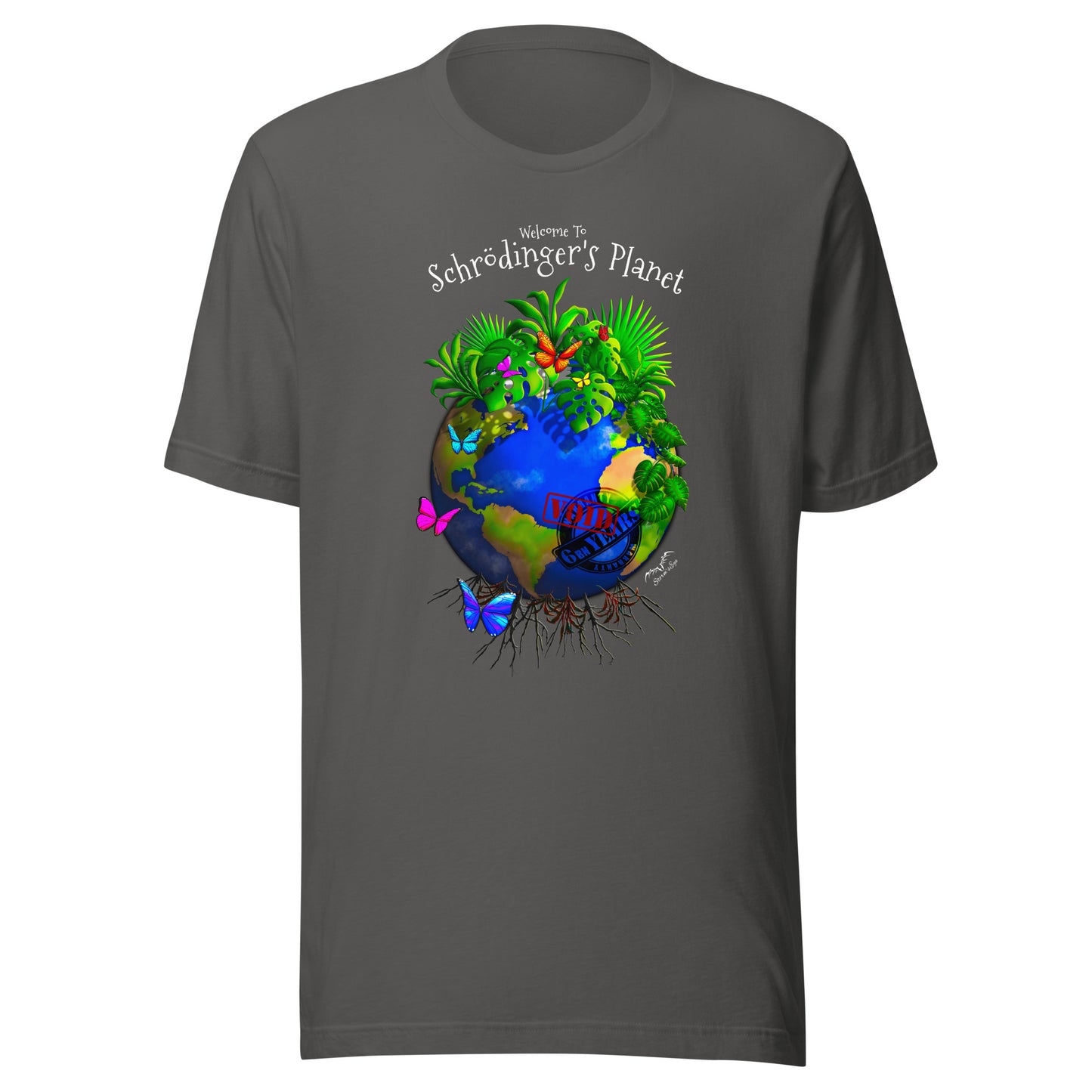 Schrodinger's Planet climate change shirt by Stormseye, grey