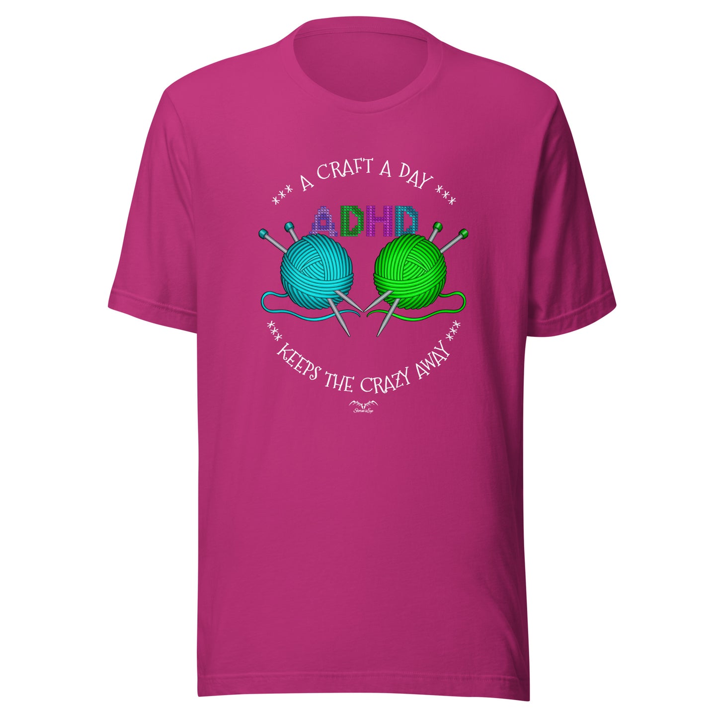 ADHD Crafting T-shirt by Stormseye. bright pink