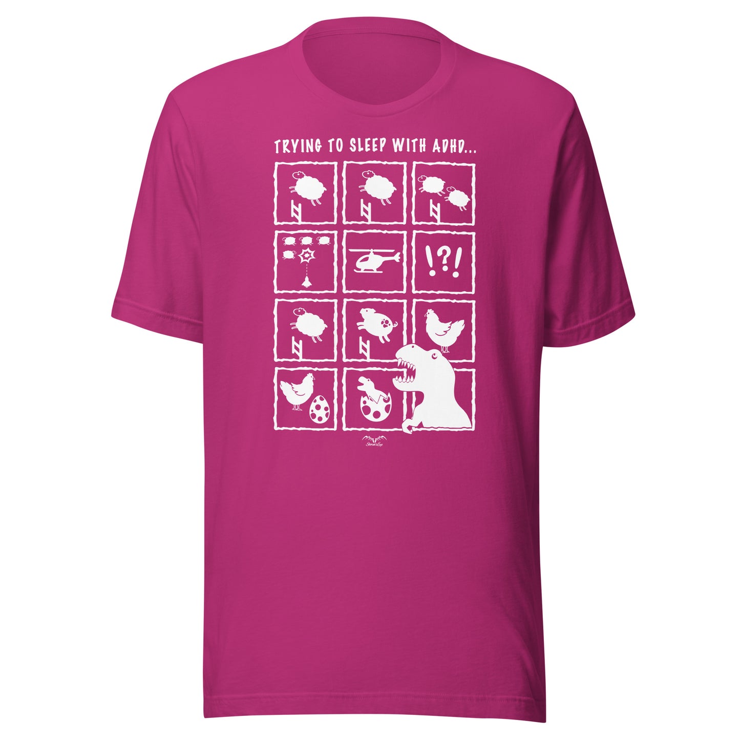 ADHD insomnia t-shirt by Stormseye, hot pink