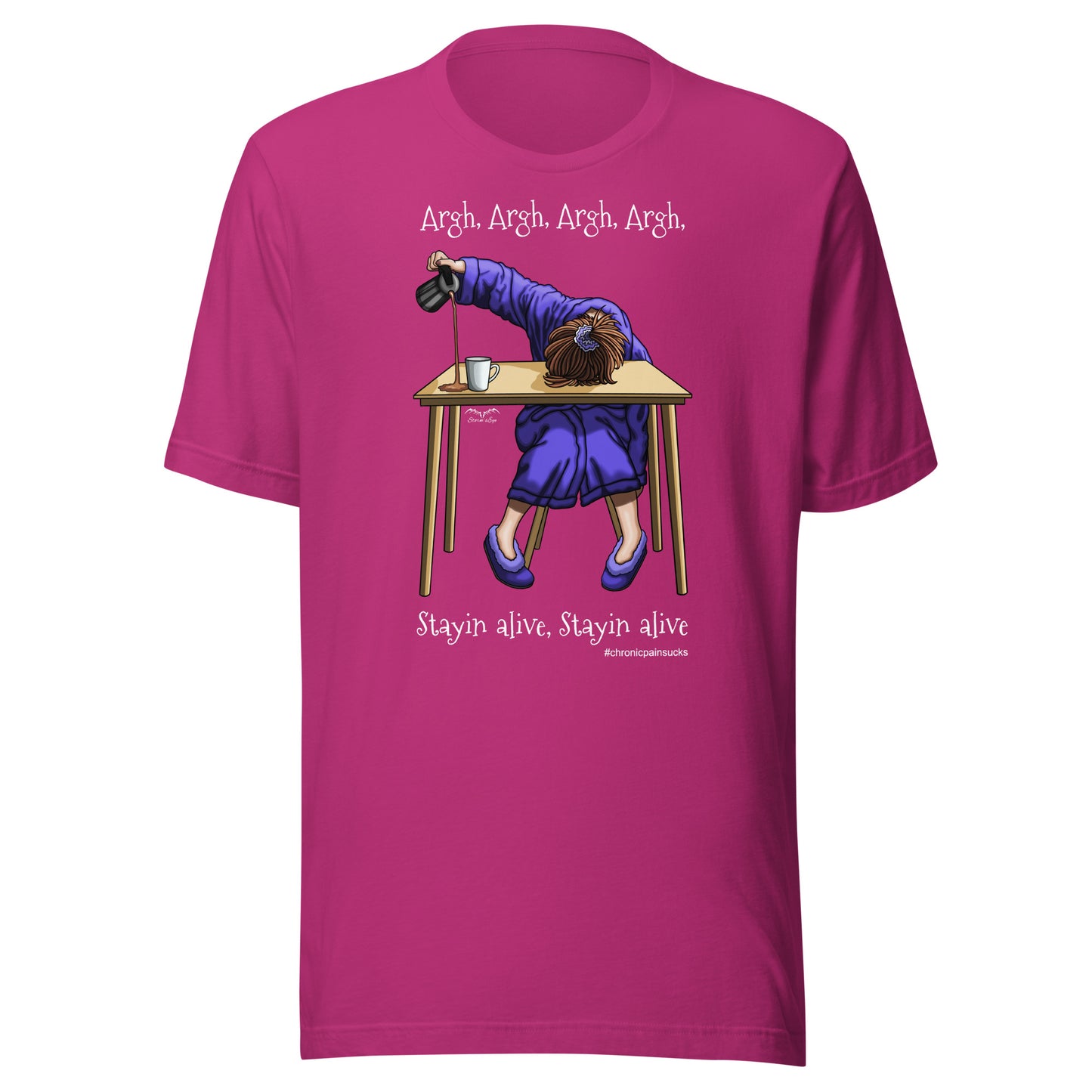 Chronic Pain Sucks T-shirt by Stormseye, hot pink