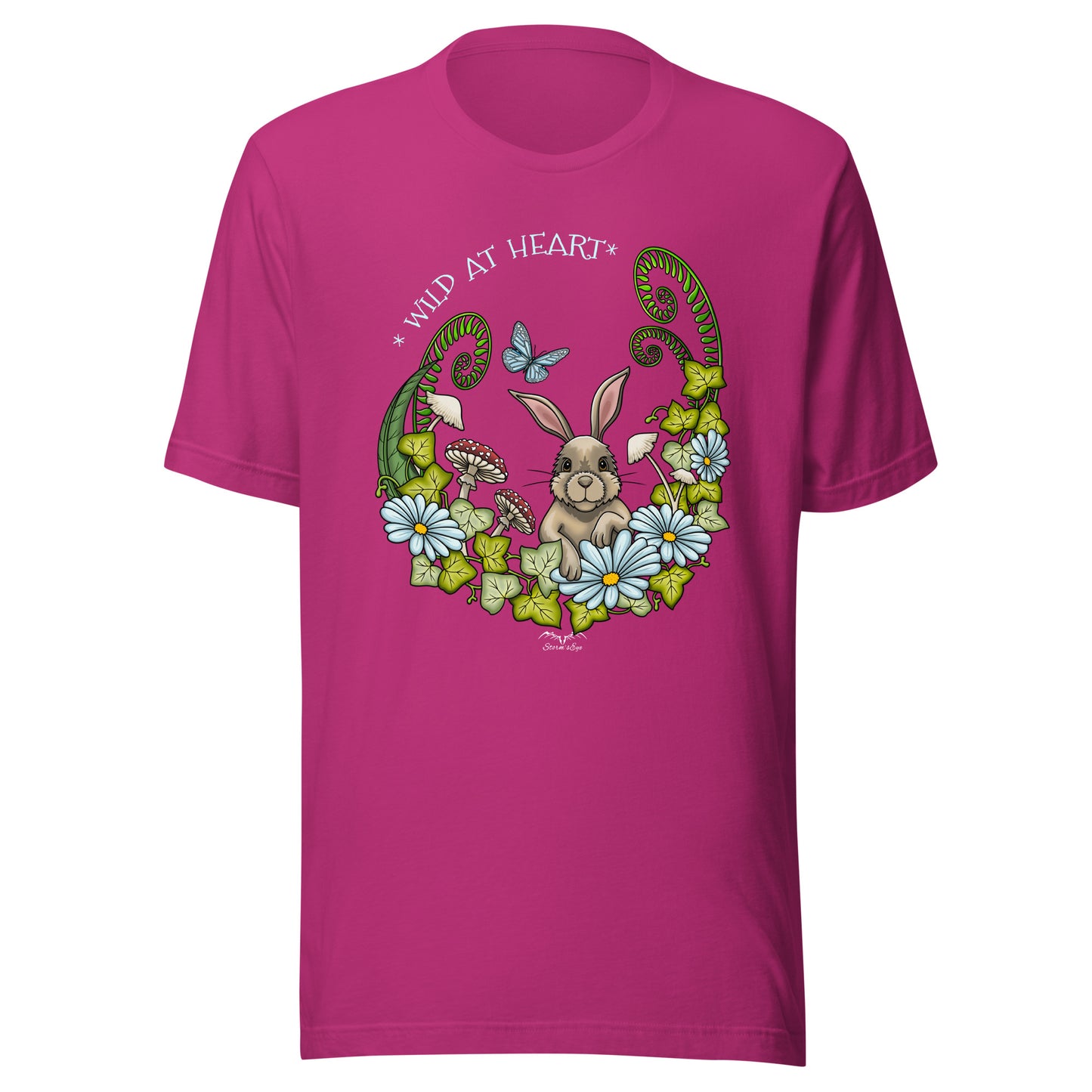 Cute Rabbit T-shirt by Stormseye, hot pink