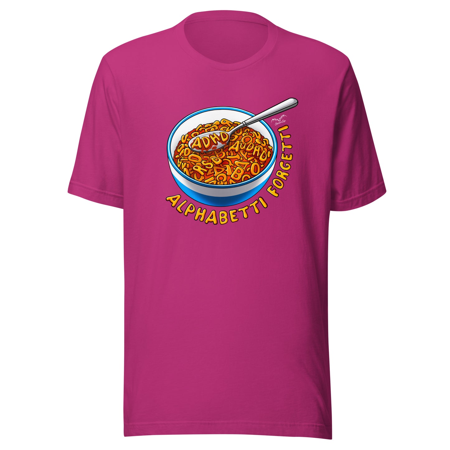ADHD Spaghetti T-shirt by Stormseye, hot pink