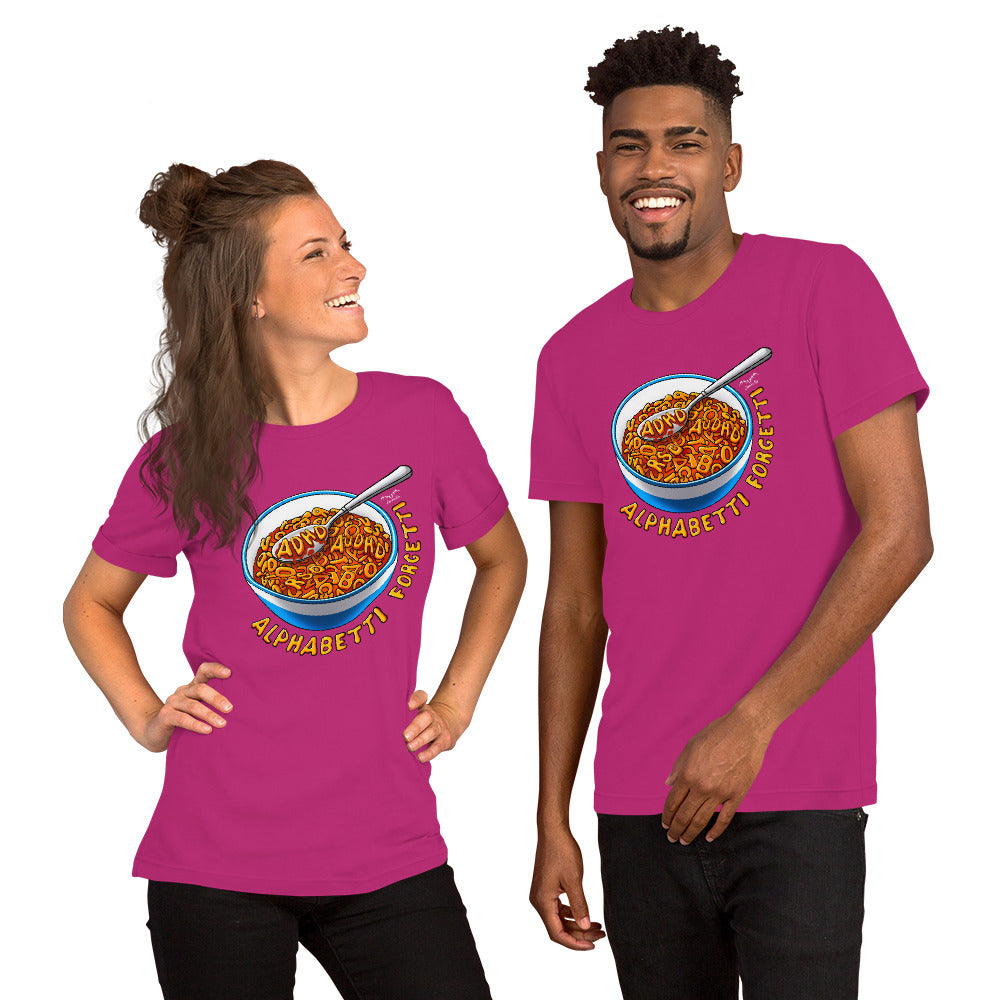 ADHD Spaghetti T-shirt by Stormseye, hot pink, modelled view