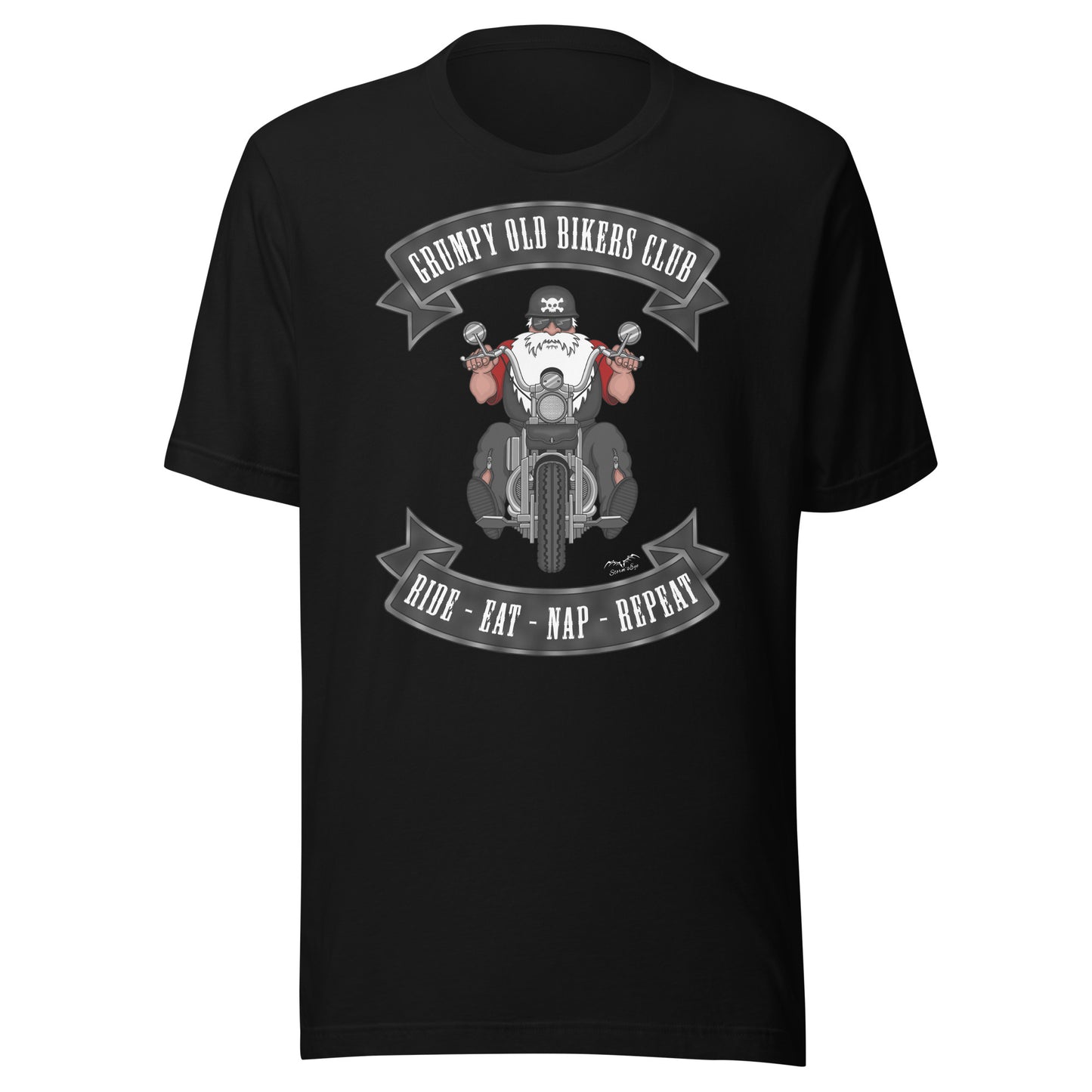 grumpy old biker t-shirt black by stormseye design