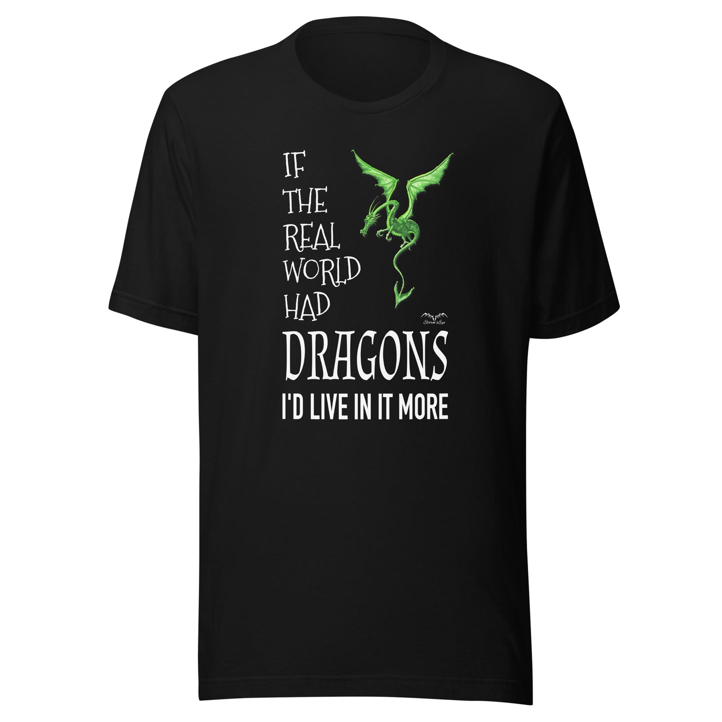 Real World dragons t-shirt, black, by Stormseye Design