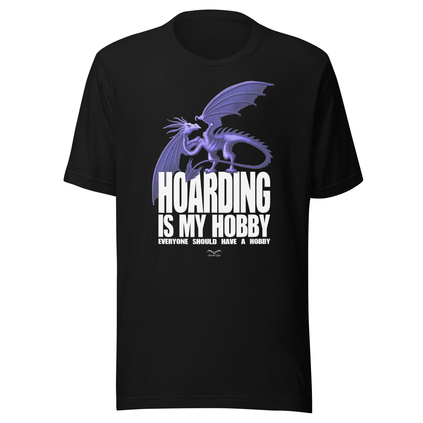 hoarding is my hobby dragon t-shirt, black, by Stormseye Design