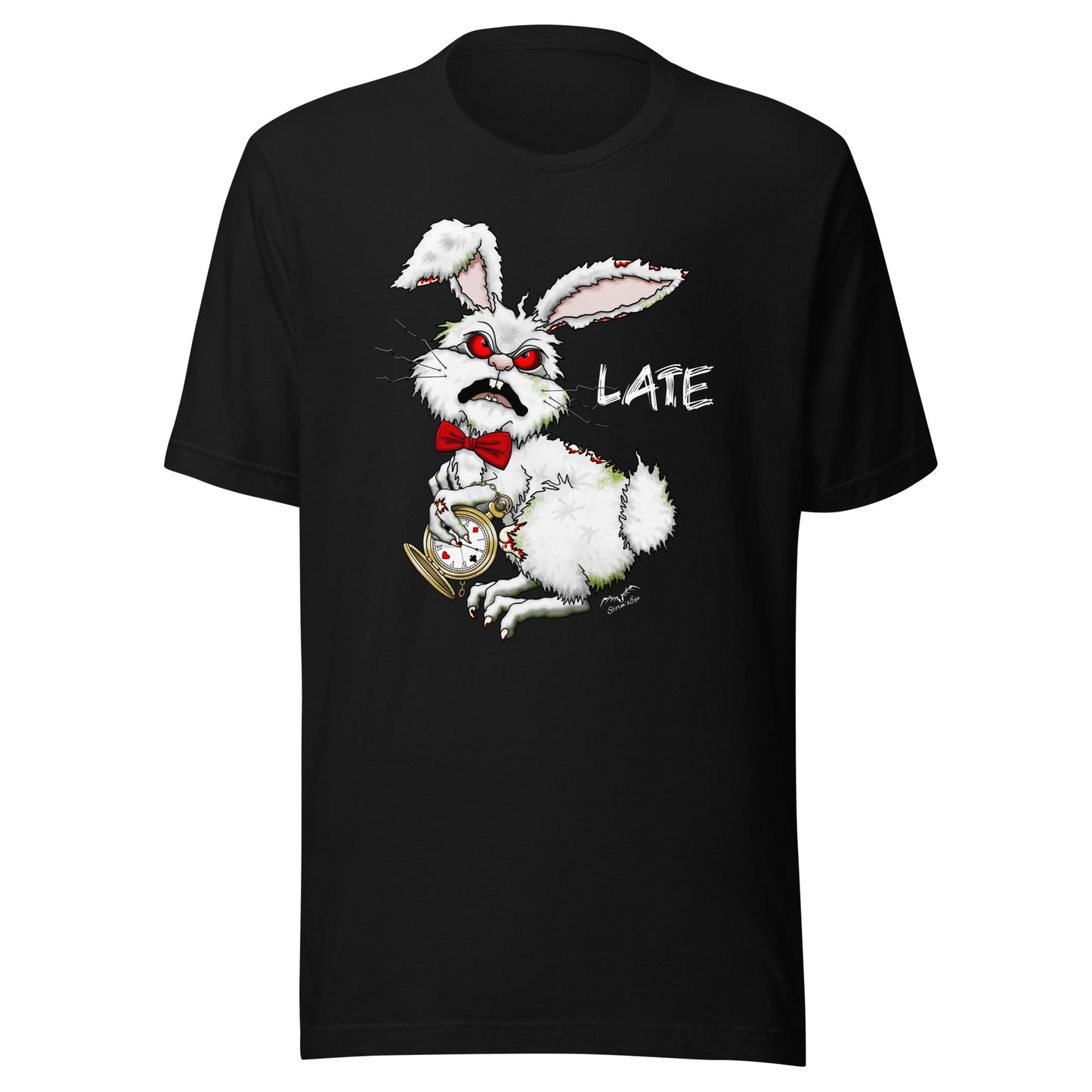 Stormseye Design zombie bunny t shirt, flat view black