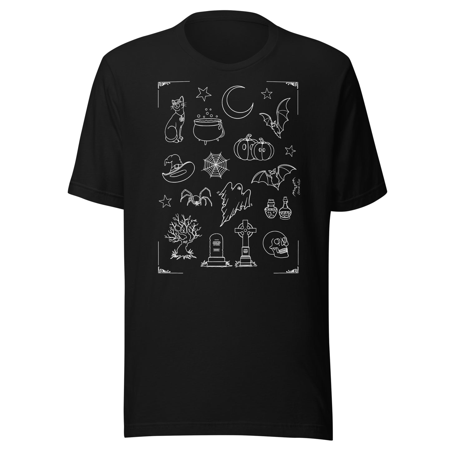 stormseye design halloween vibe spooky T shirt flat view black