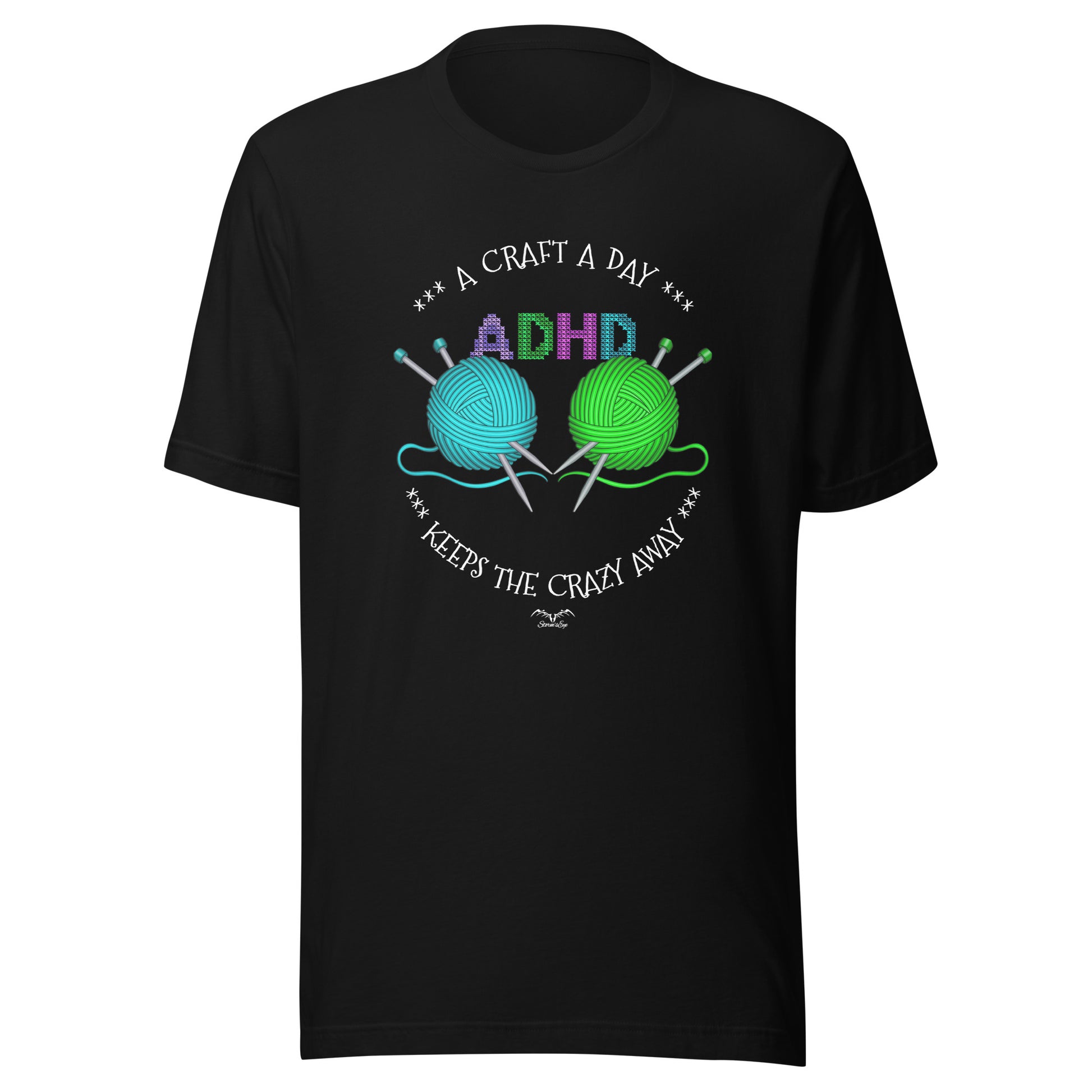 ADHD Crafting T-shirt by Stormseye. black