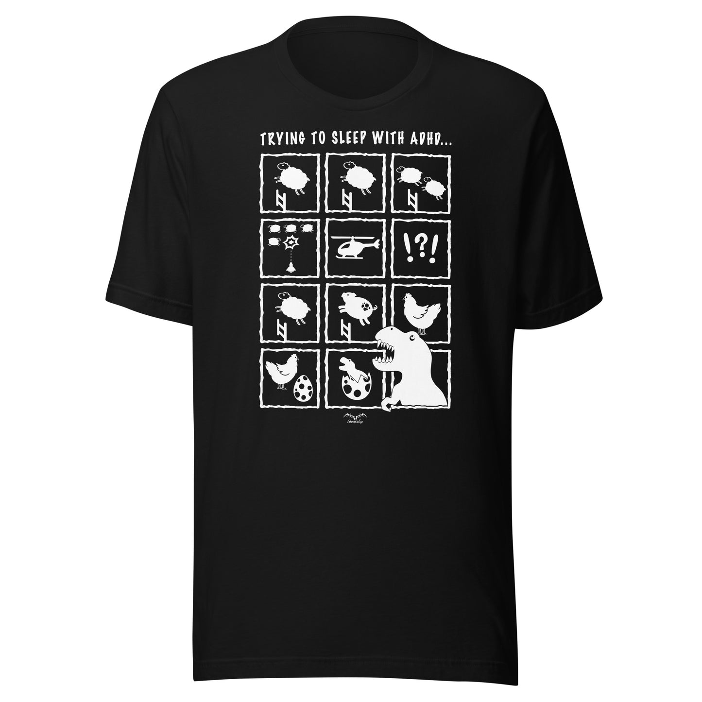 ADHD insomnia t-shirt by Stormseye, black