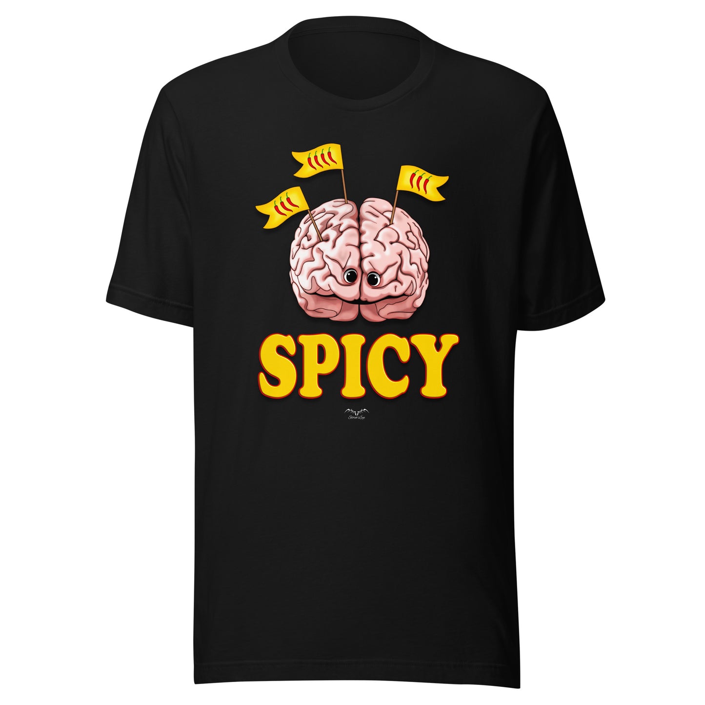 Funny Spicy Brain T-shirt by Stormseye, black