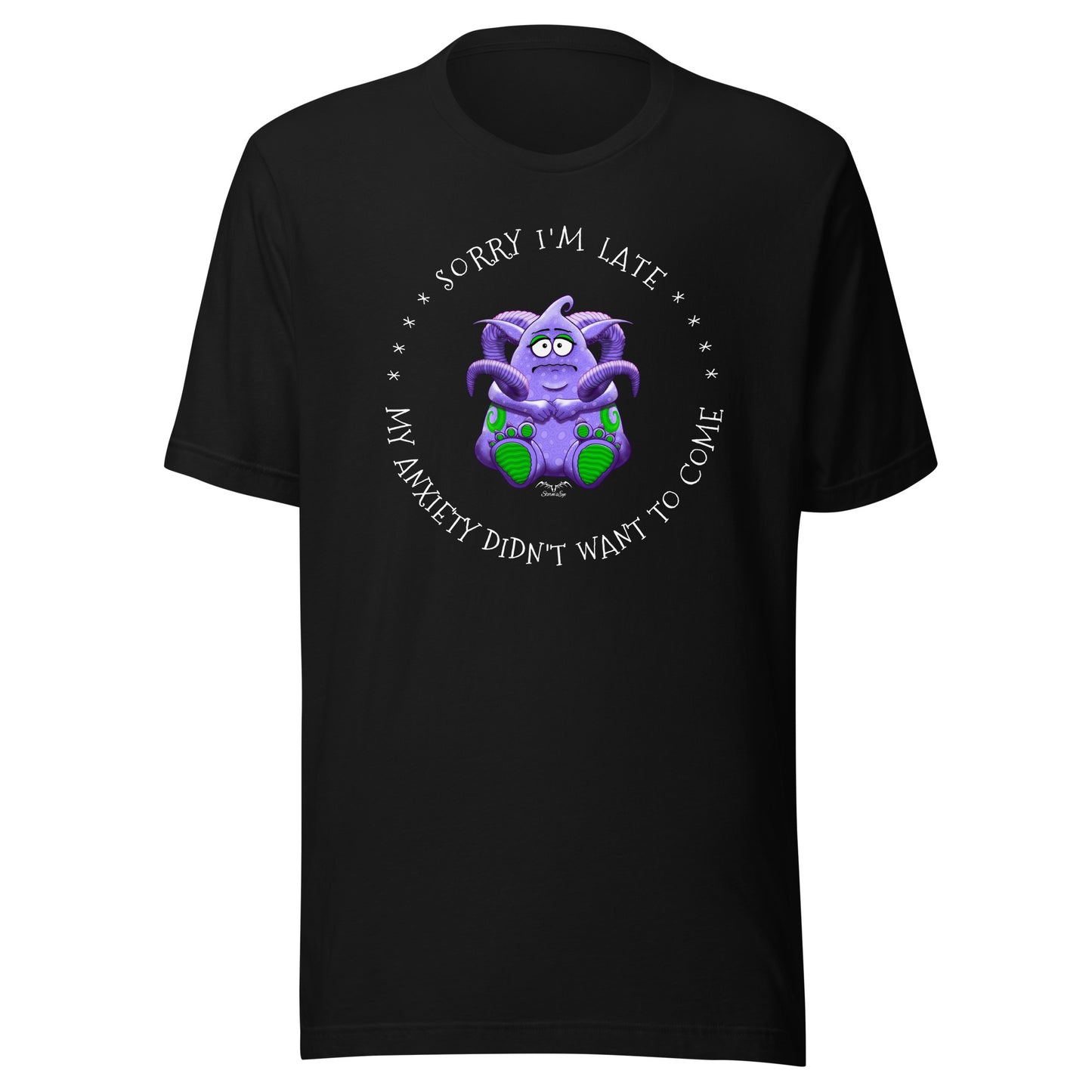 Anxiety Monster T-shirt by Stormseye. Black