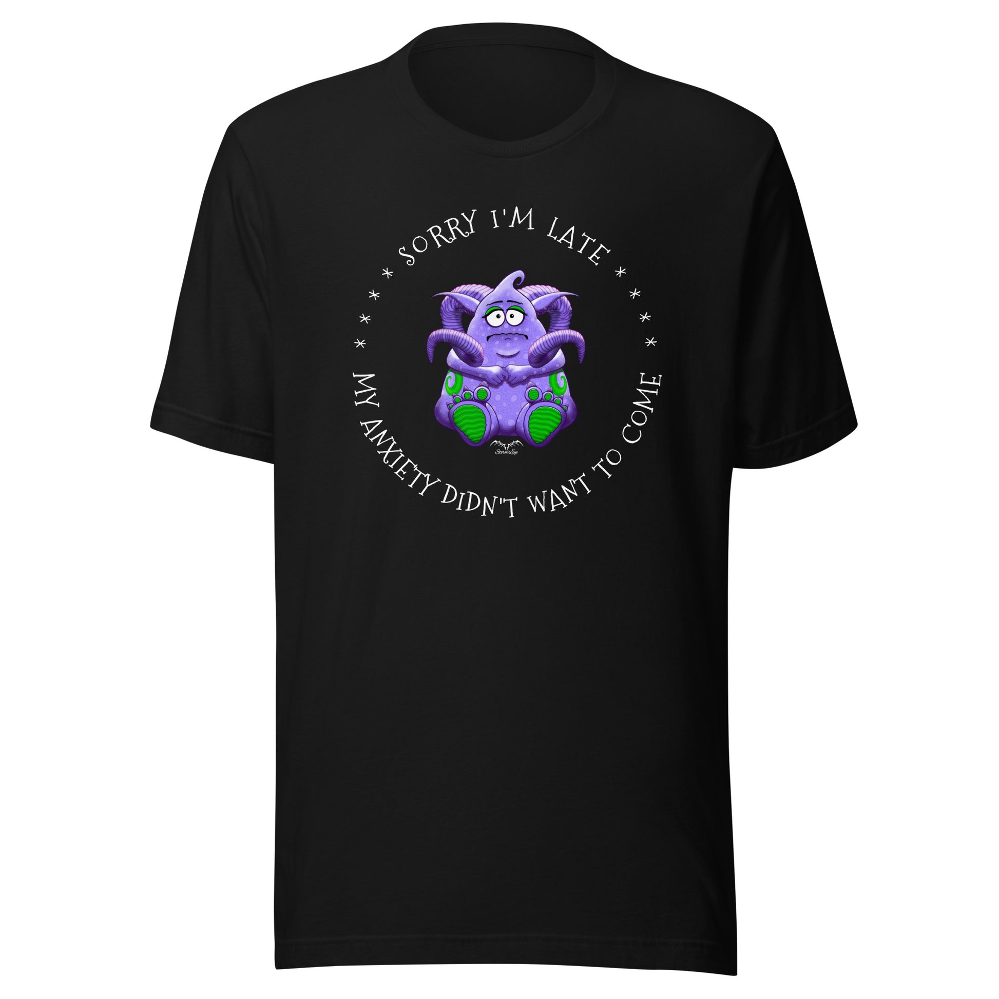 Anxiety Monster T-shirt by Stormseye. Black