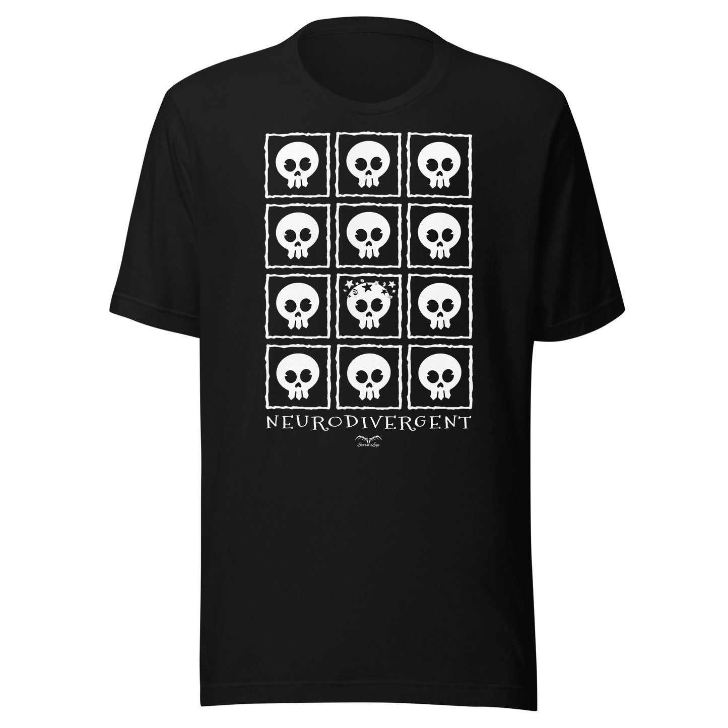Neurodivergent skulls T-shirt by Stormseye, black