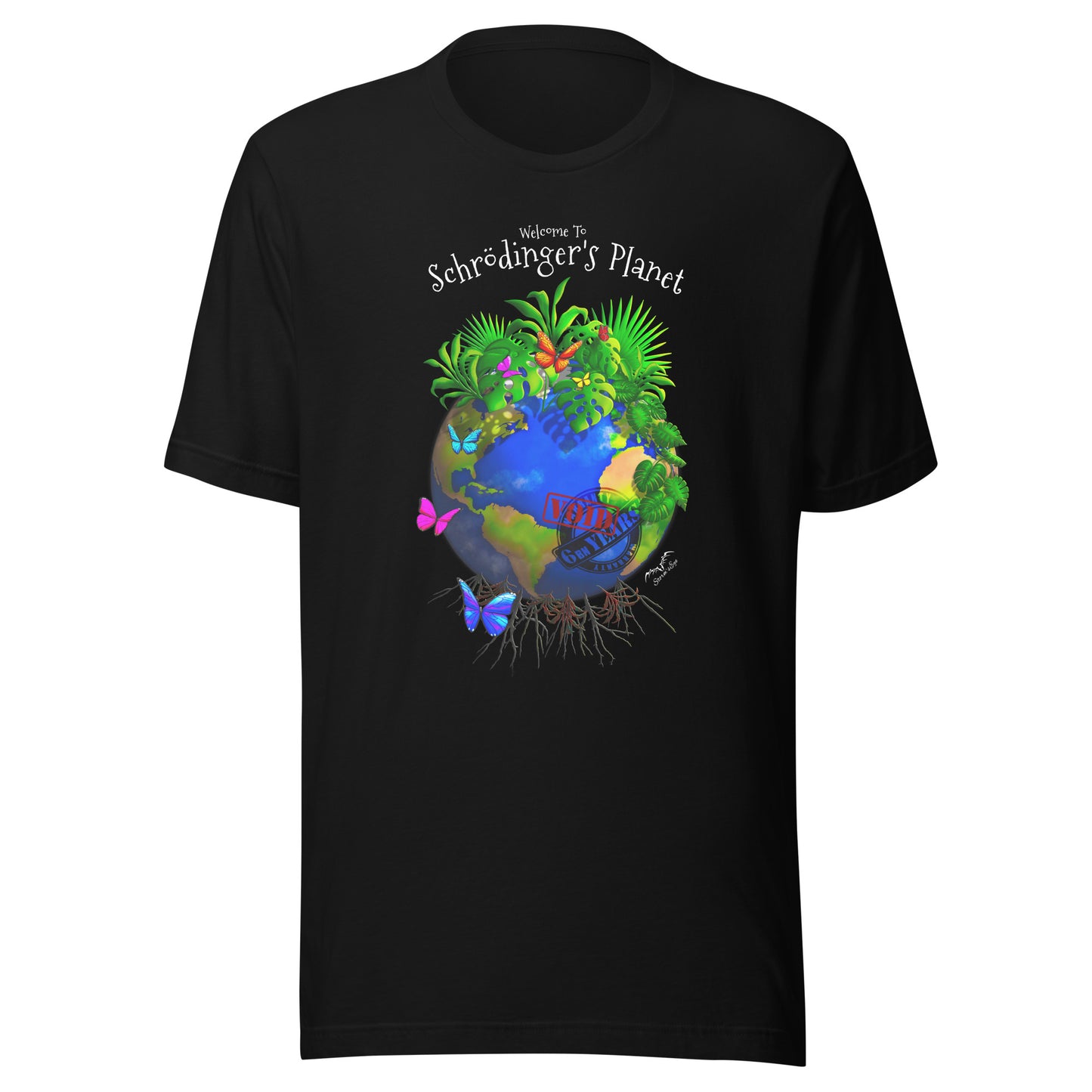 Schrodinger's Planet climate change shirt by Stormseye, black