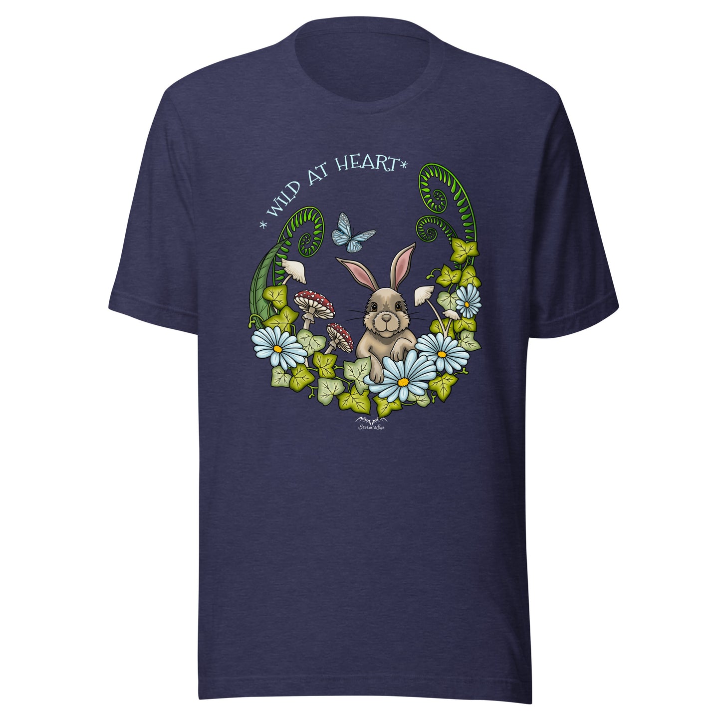 Cute Rabbit T-shirt by Stormseye, navy heather