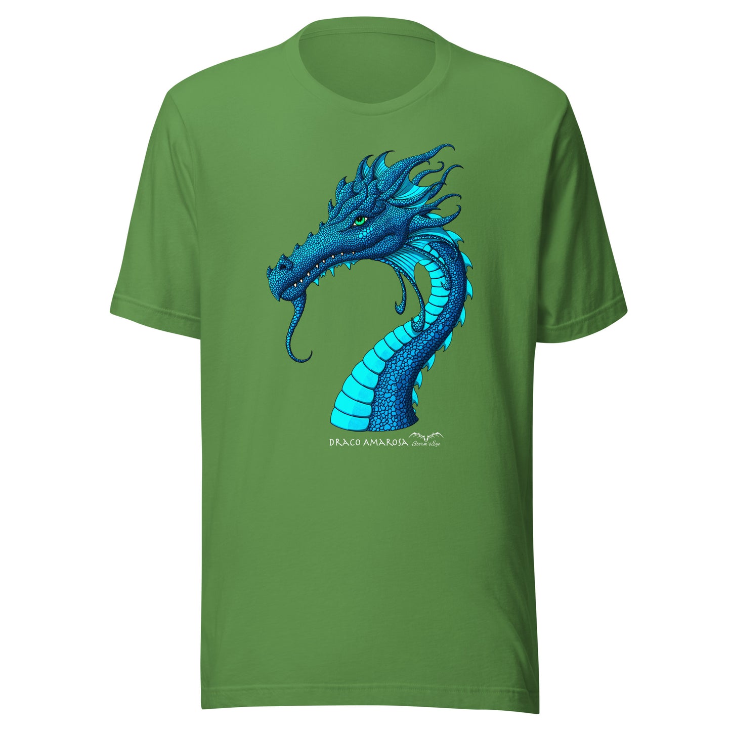 stormseye design amarosa dragon T shirt, flat view green