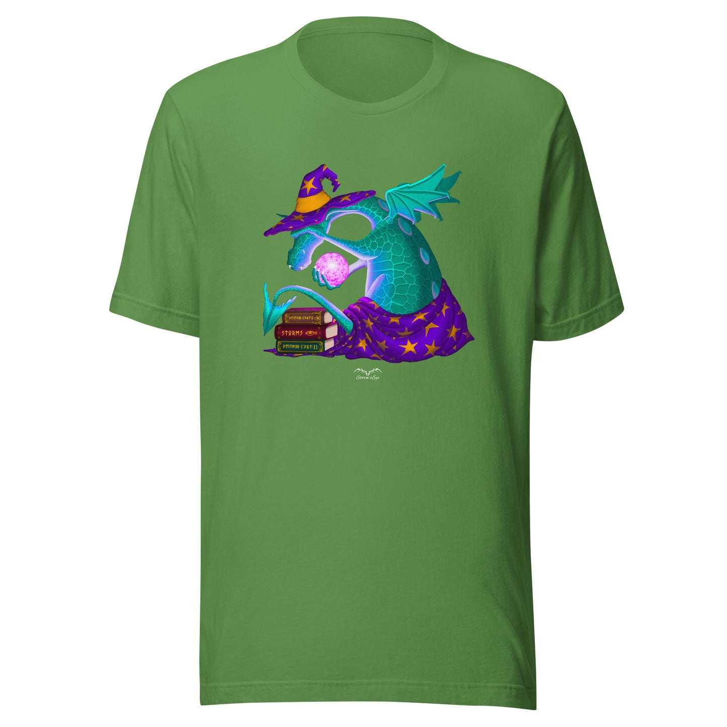 wizard dragon t-shirt bright green by stormseye design