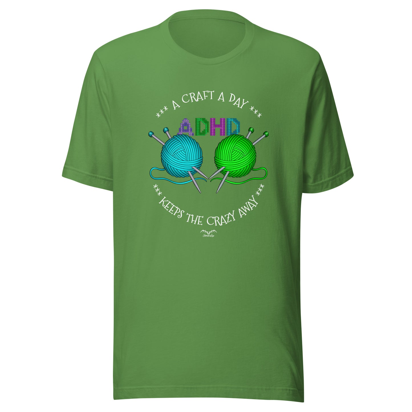ADHD Crafting T-shirt by Stormseye. bright green