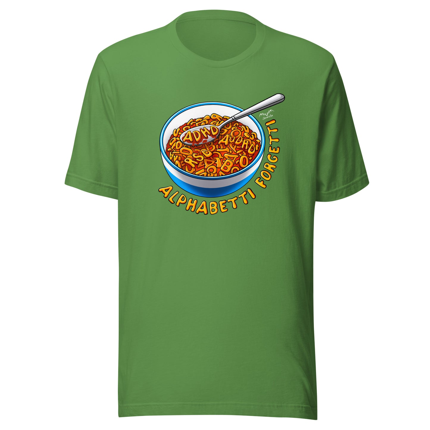 ADHD Spaghetti T-shirt by Stormseye, bright green