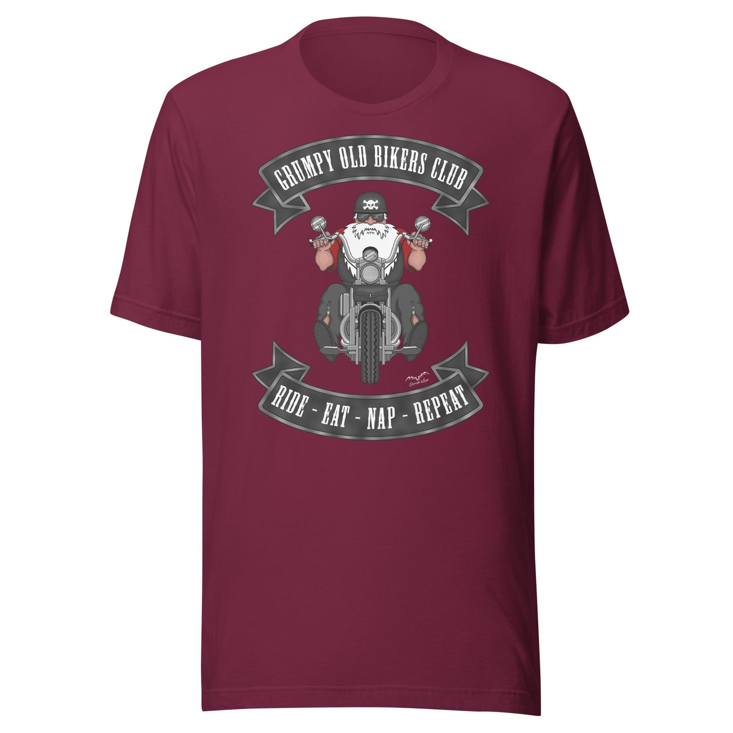 grumpy old biker t-shirt wine red by stormseye design